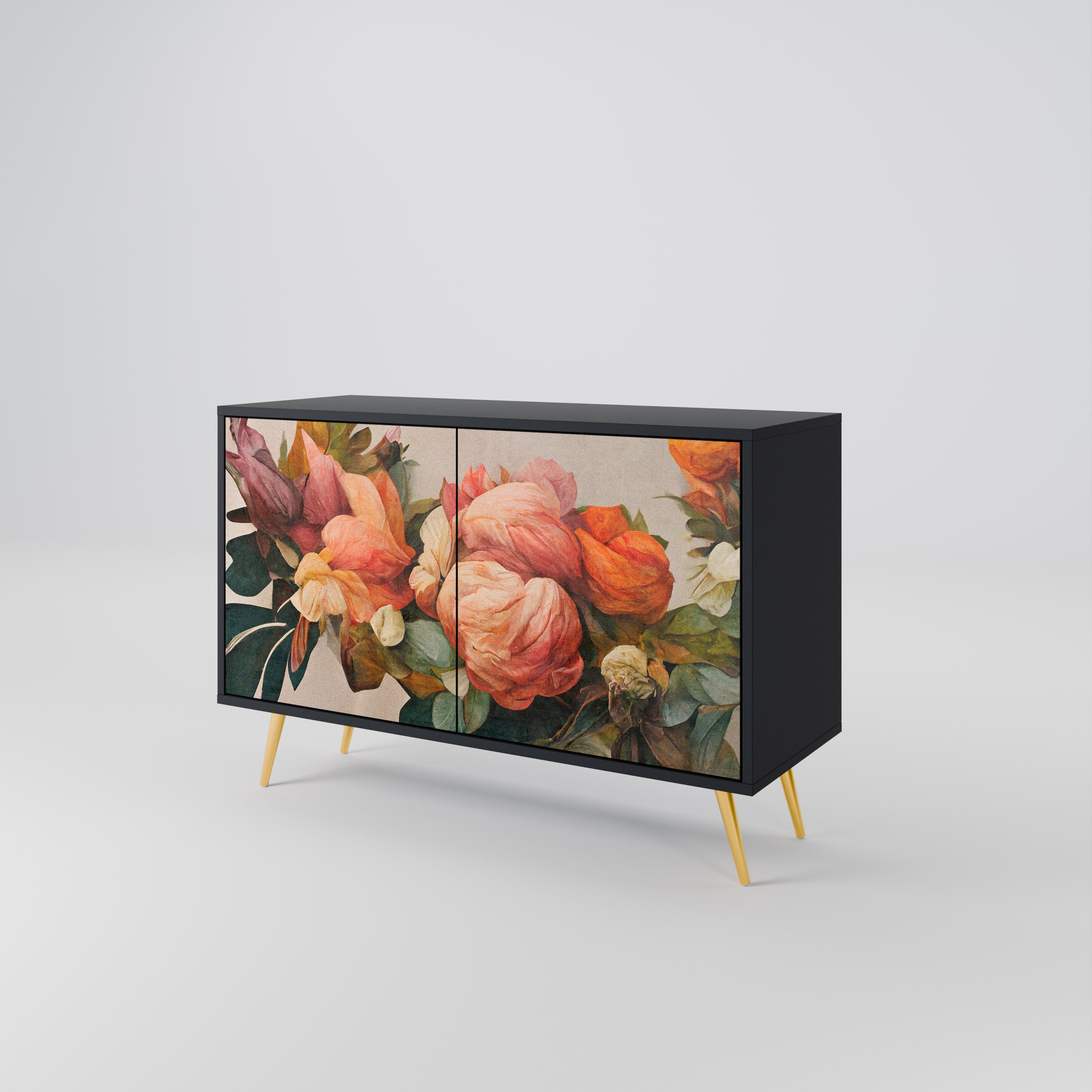 STYLISH BEAUTY 2-Door Sideboard in Black Finish