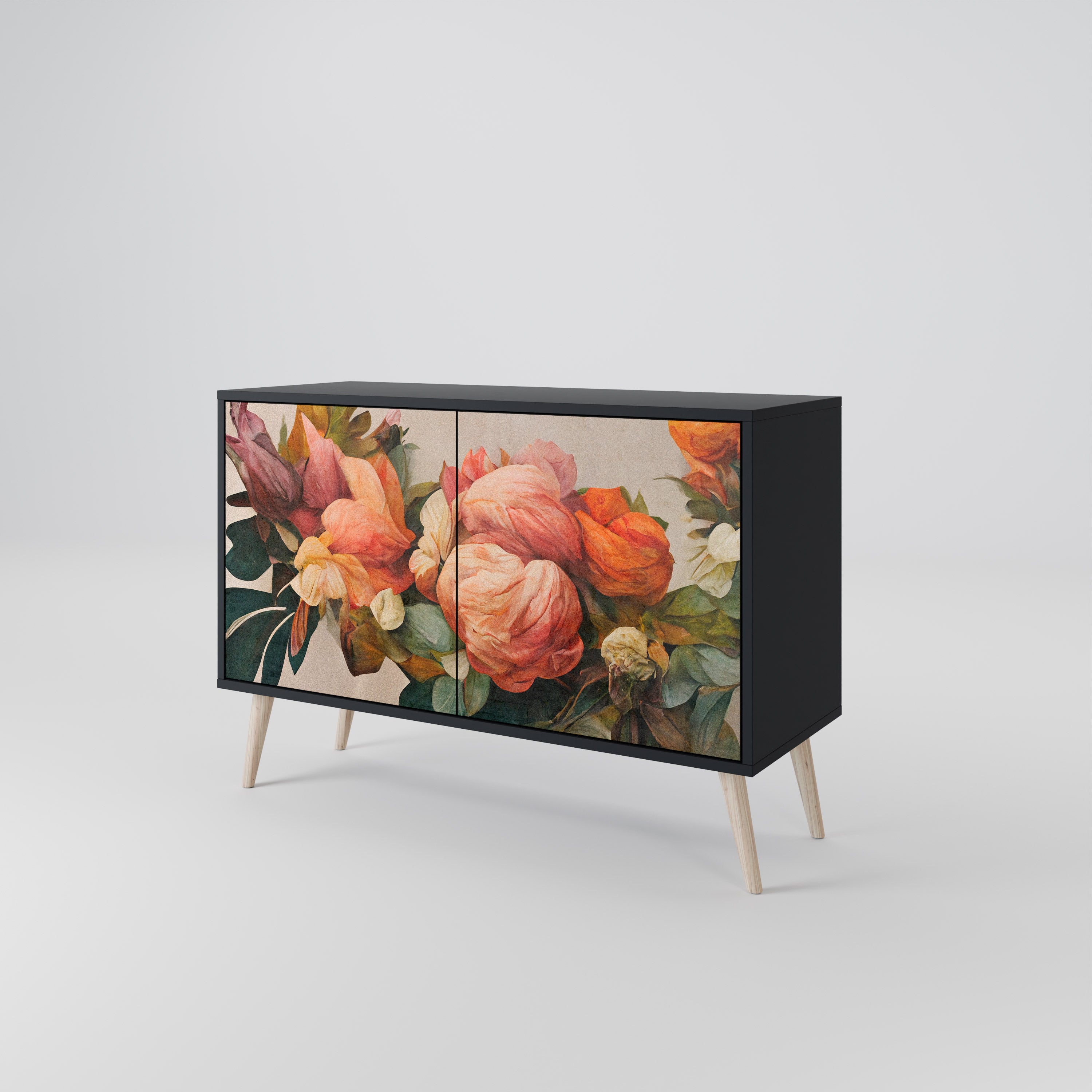 STYLISH BEAUTY 2-Door Sideboard in Black Finish