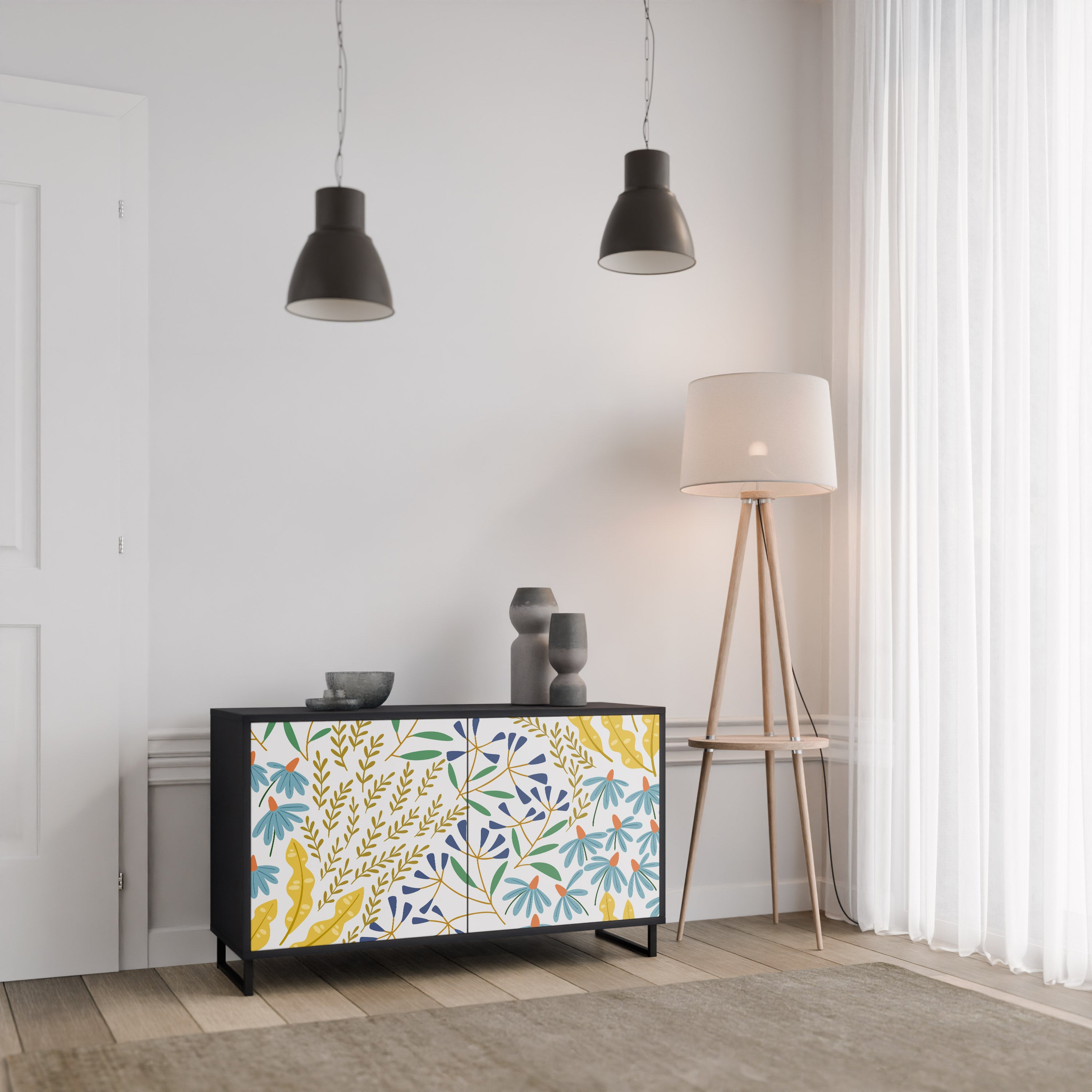 HELLO SPRING 2-Door Sideboard in Black Finish