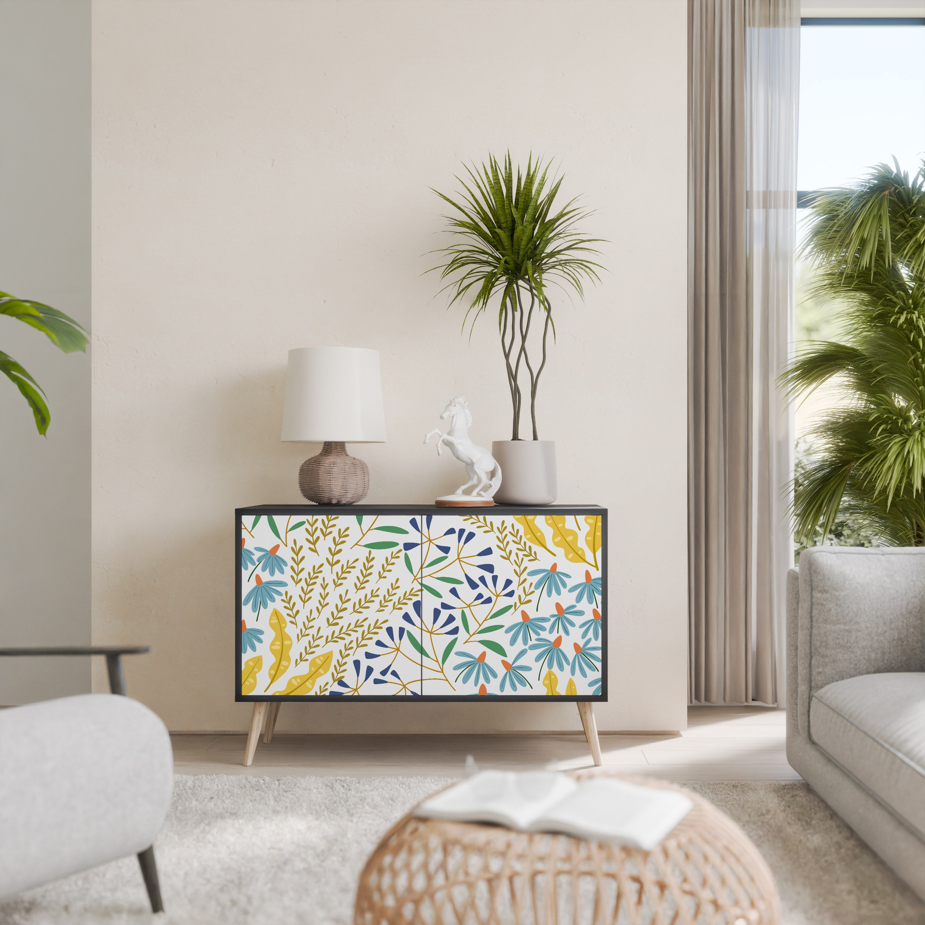 HELLO SPRING 2-Door Sideboard in Black Finish