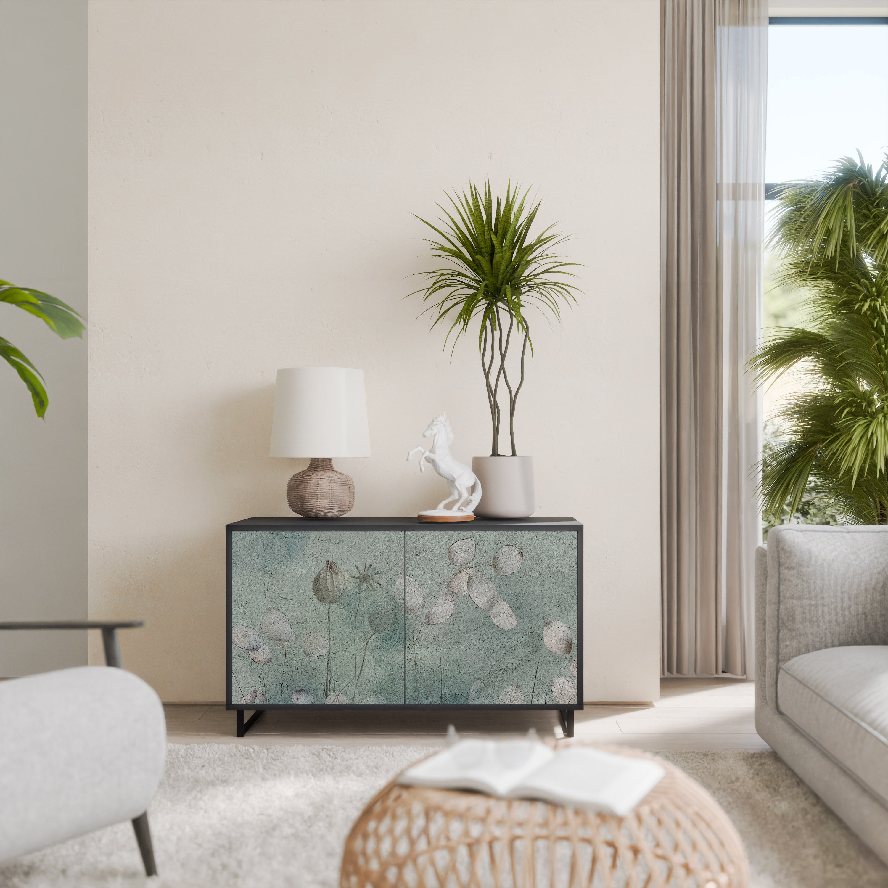 NIGHT LADY 2-Door Sideboard in Black Finish