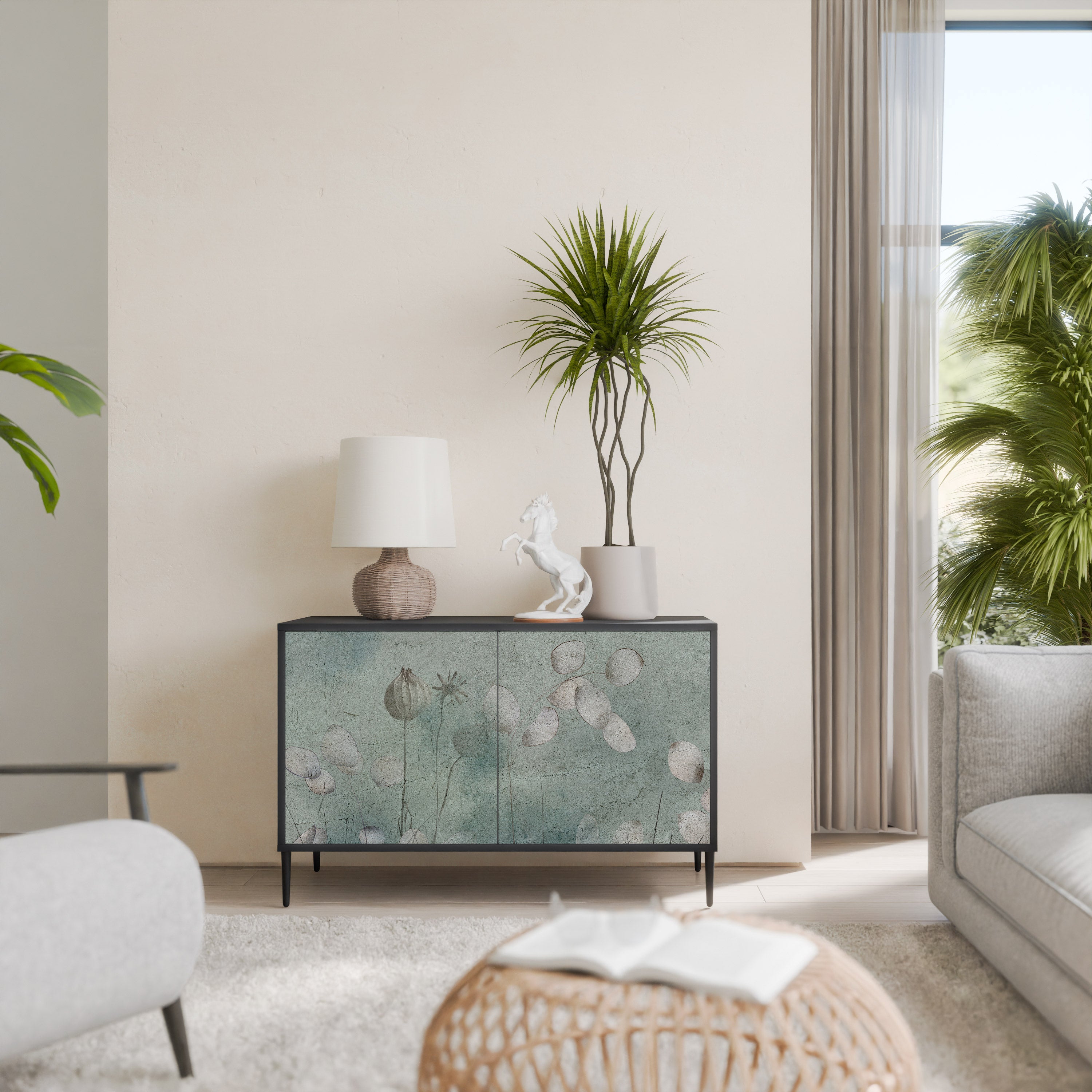 NIGHT LADY 2-Door Sideboard in Black Finish