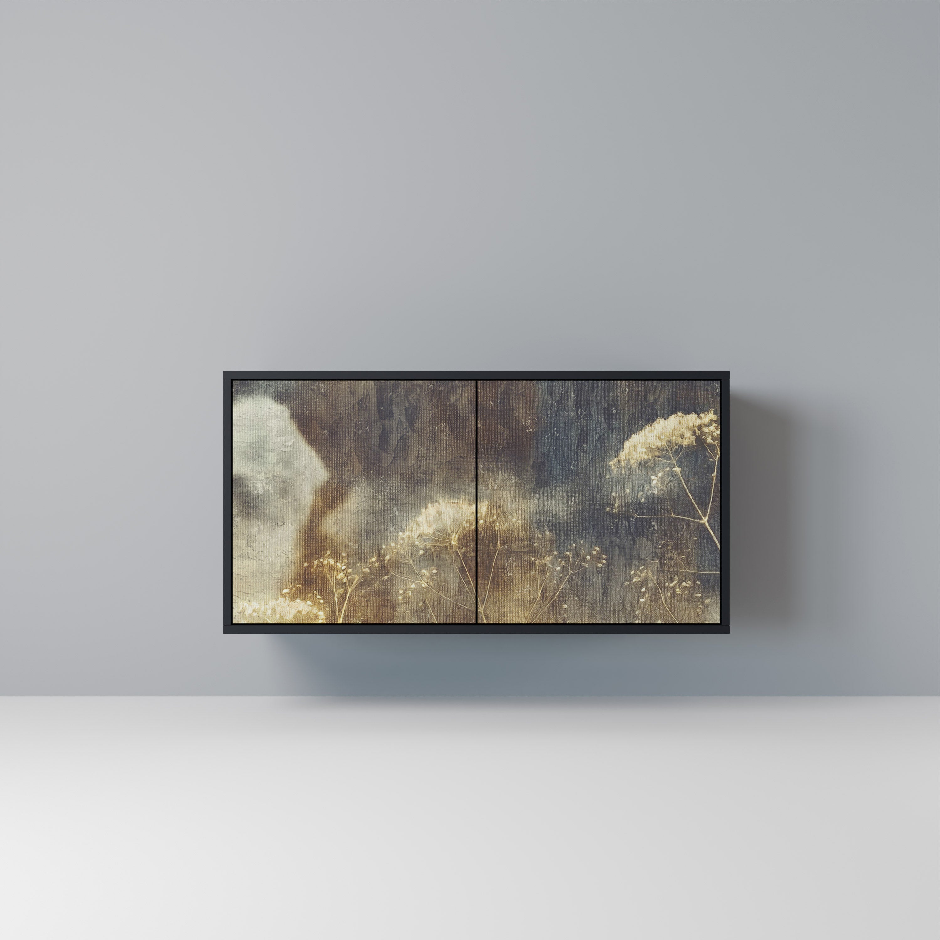 GENTLE POWER 2-Door Sideboard in Black Finish