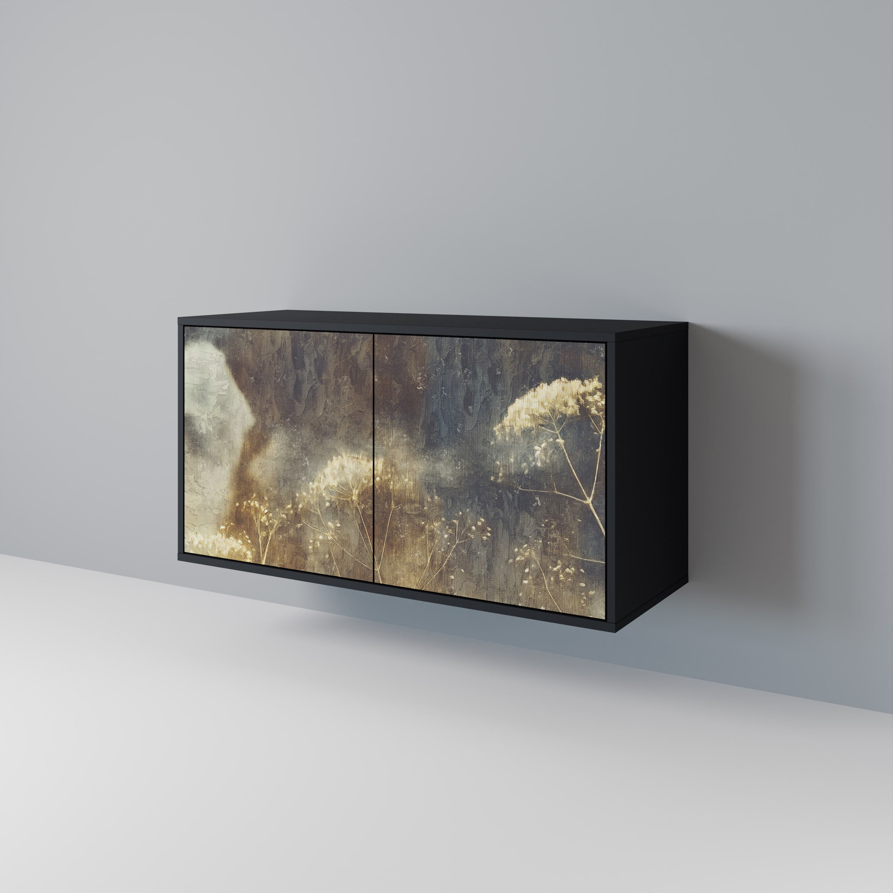 GENTLE POWER 2-Door Sideboard in Black Finish