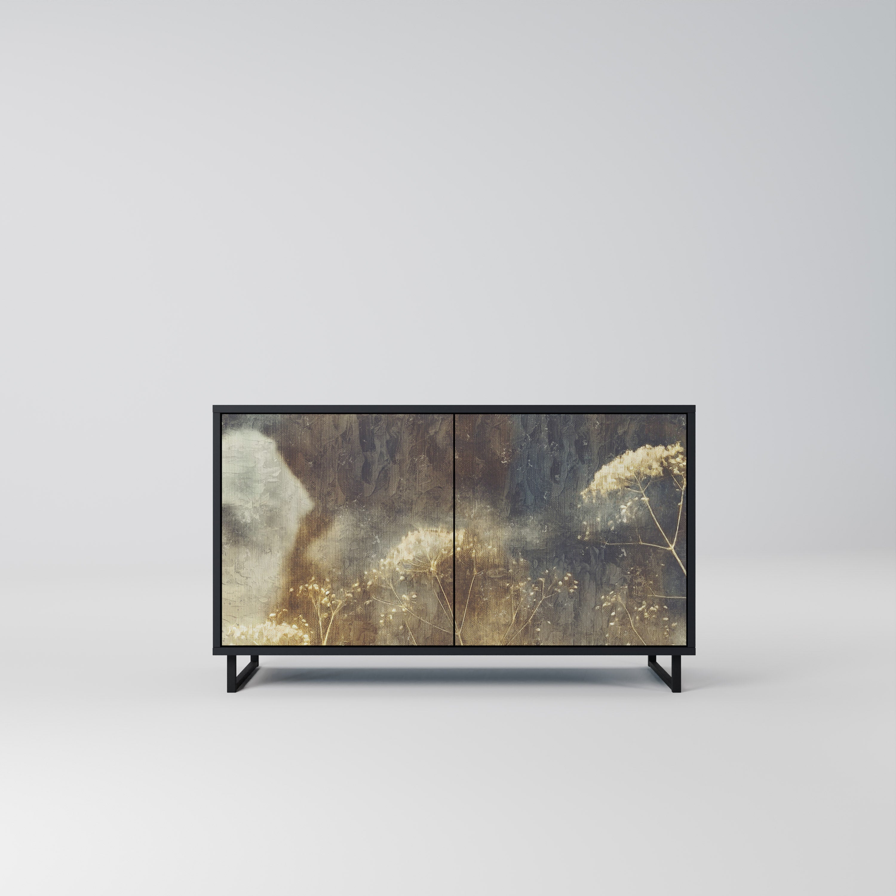 GENTLE POWER 2-Door Sideboard in Black Finish