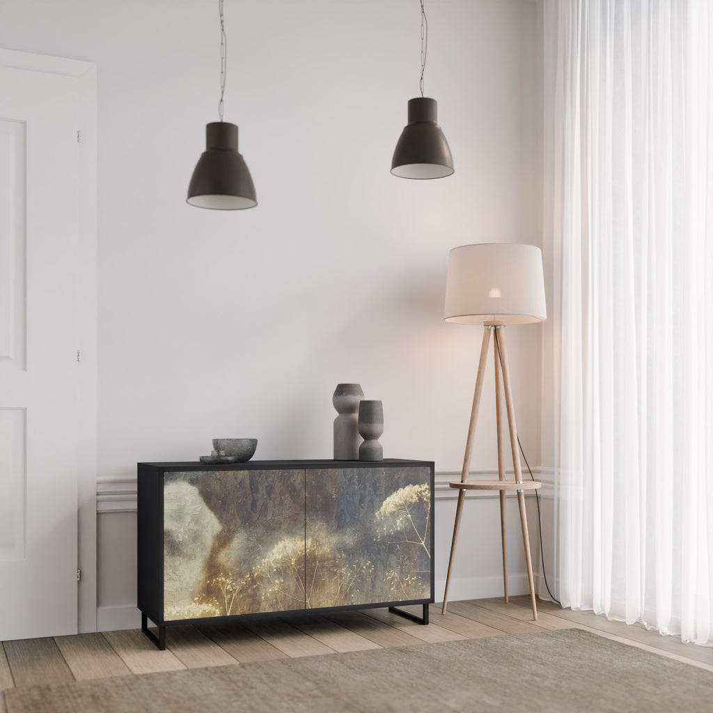 GENTLE POWER 2-Door Sideboard in Black Finish