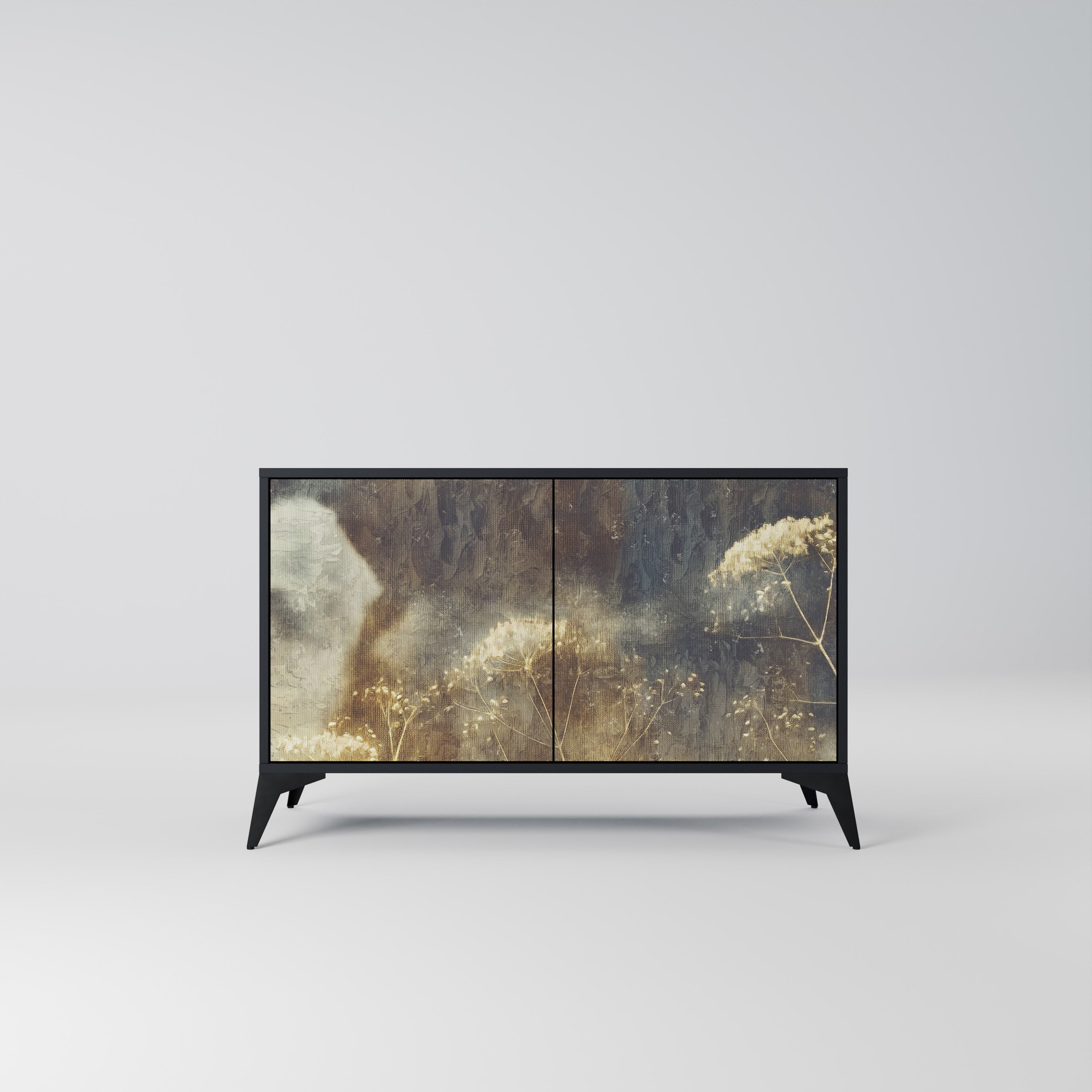 GENTLE POWER 2-Door Sideboard in Black Finish