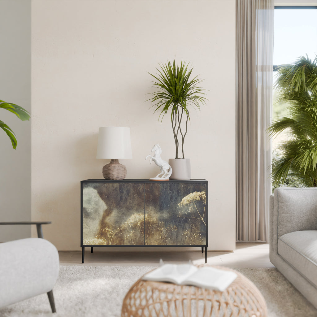 GENTLE POWER 2-Door Sideboard in Black Finish