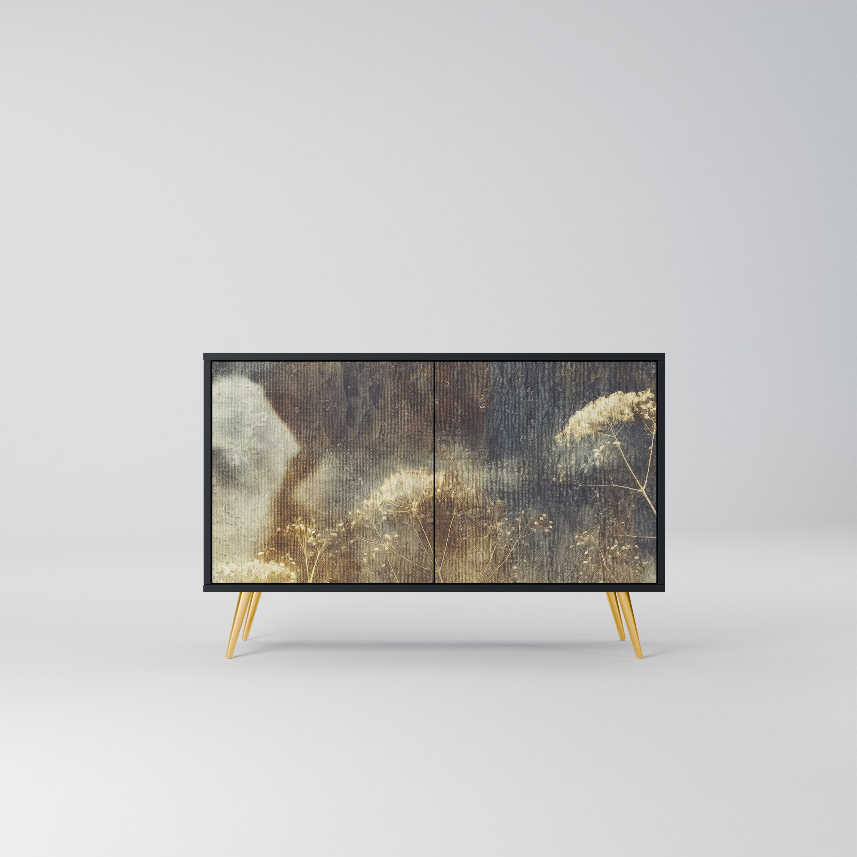 GENTLE POWER 2-Door Sideboard in Black Finish