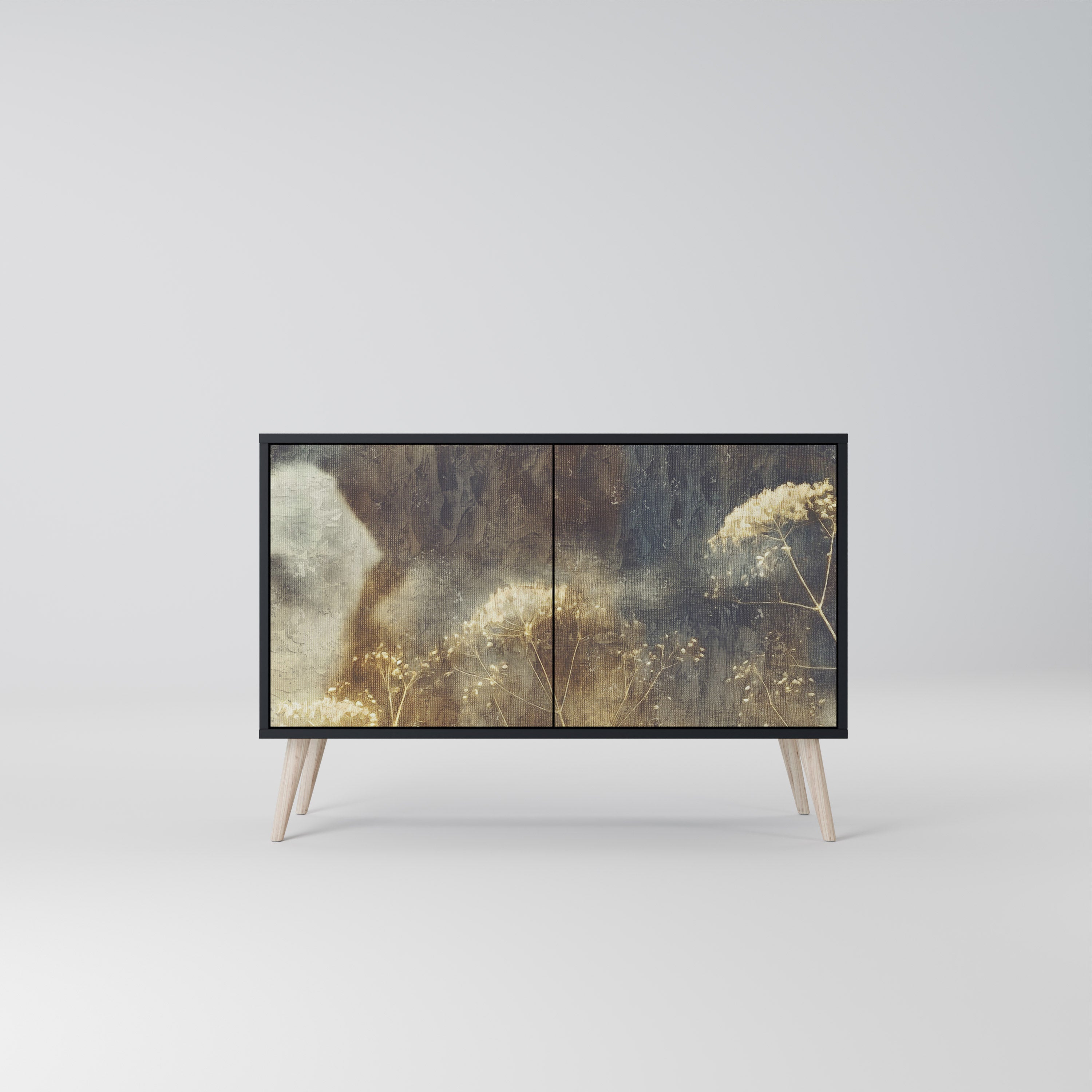 GENTLE POWER 2-Door Sideboard in Black Finish