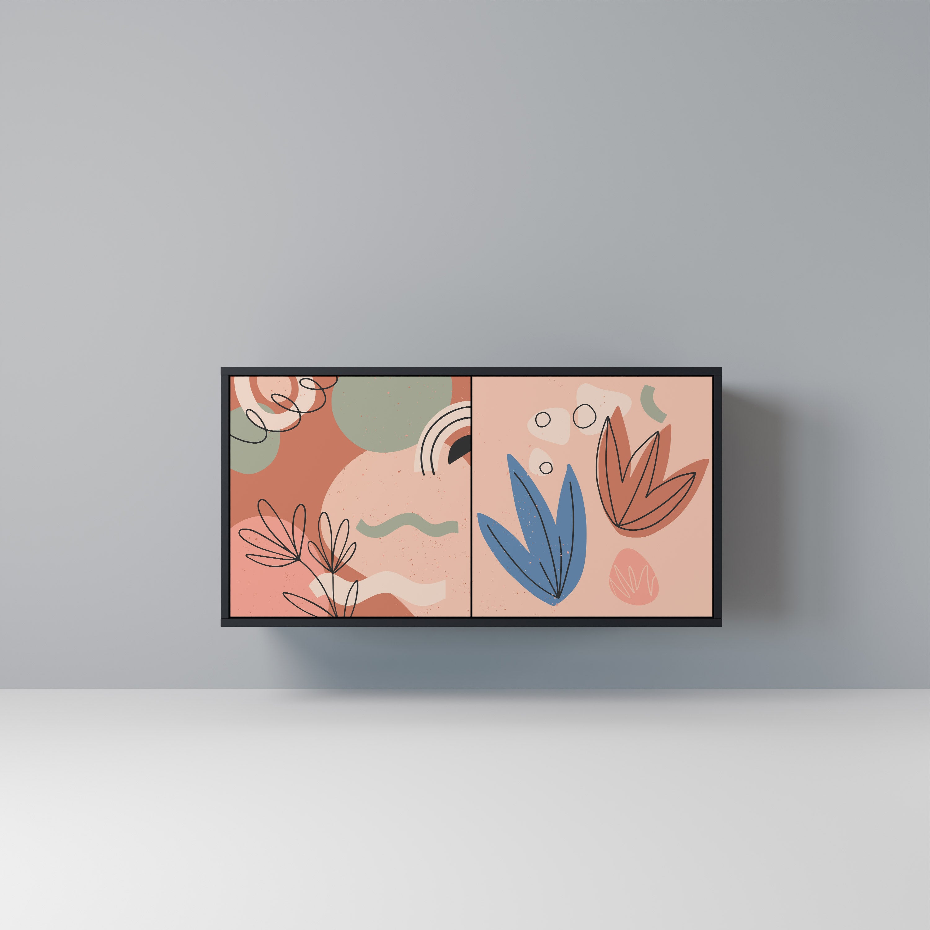 PASTEL DESTINY 2-Door Sideboard in Black Finish