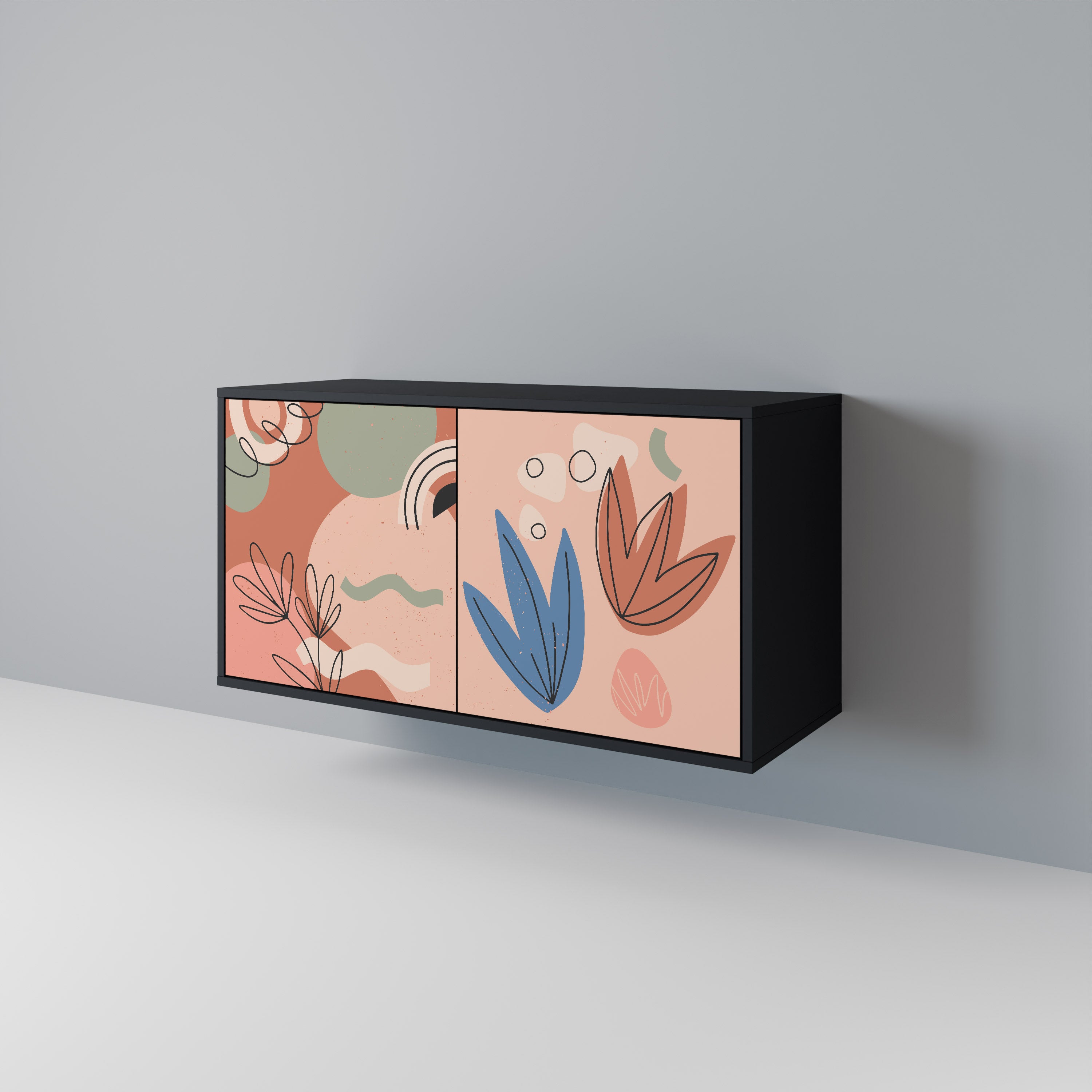 PASTEL DESTINY 2-Door Sideboard in Black Finish