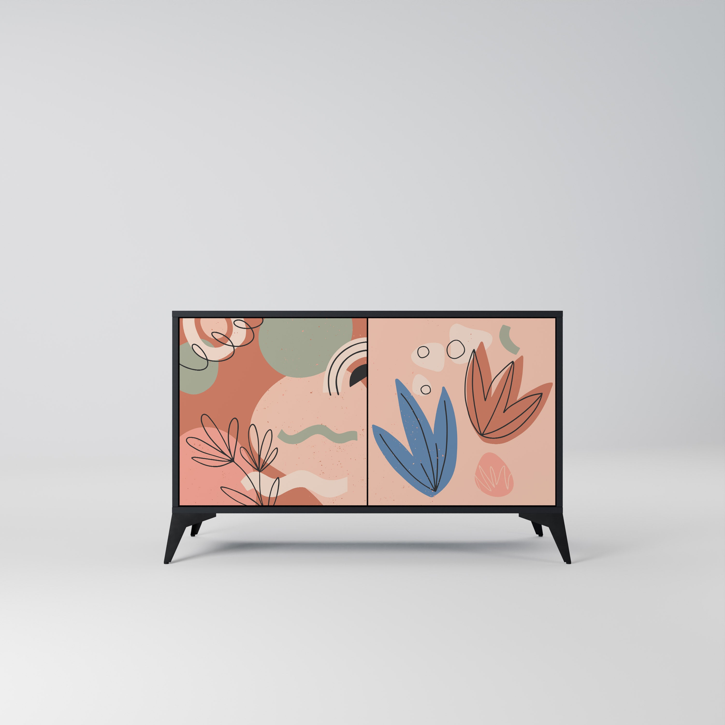 PASTEL DESTINY 2-Door Sideboard in Black Finish