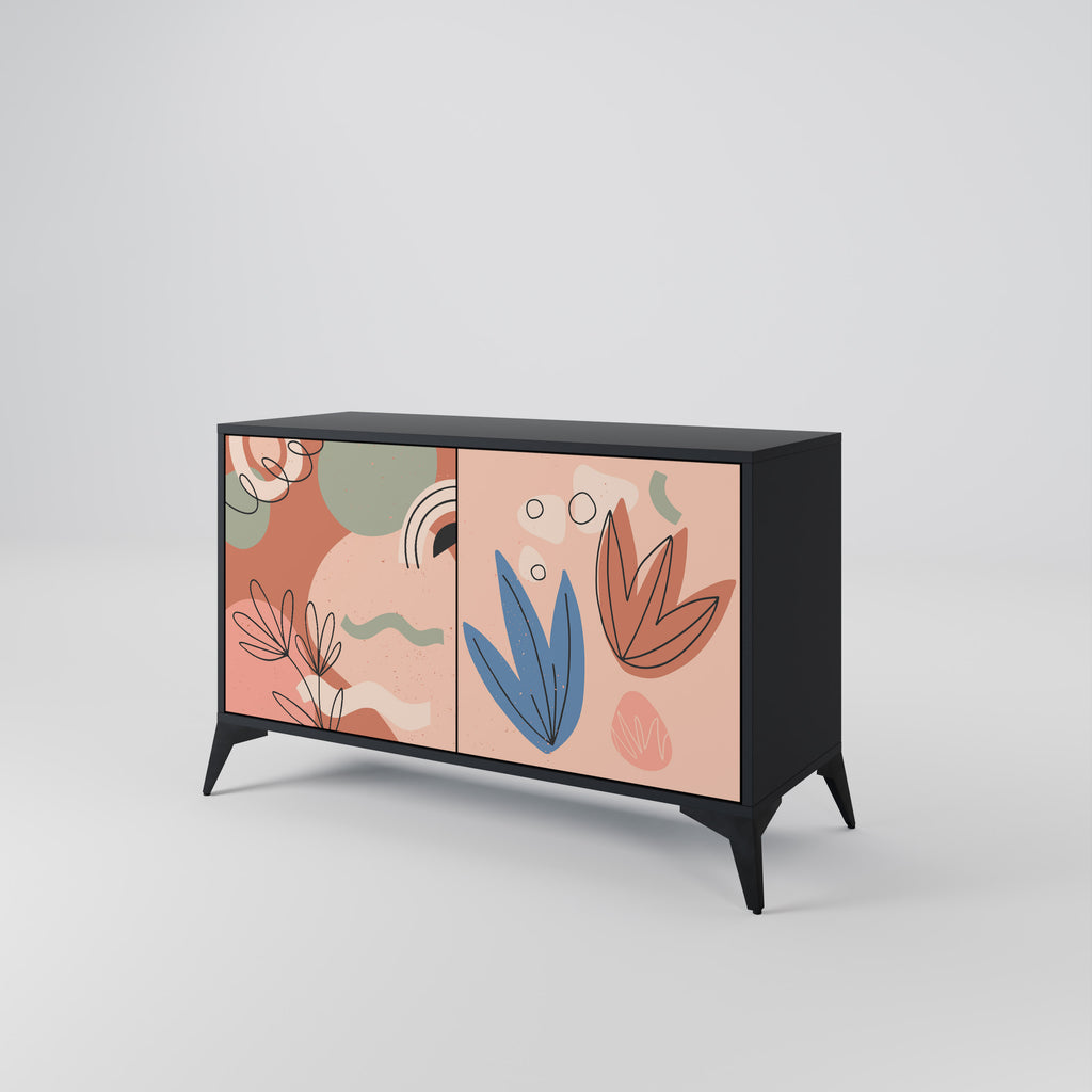 PASTEL DESTINY 2-Door Sideboard in Black Finish