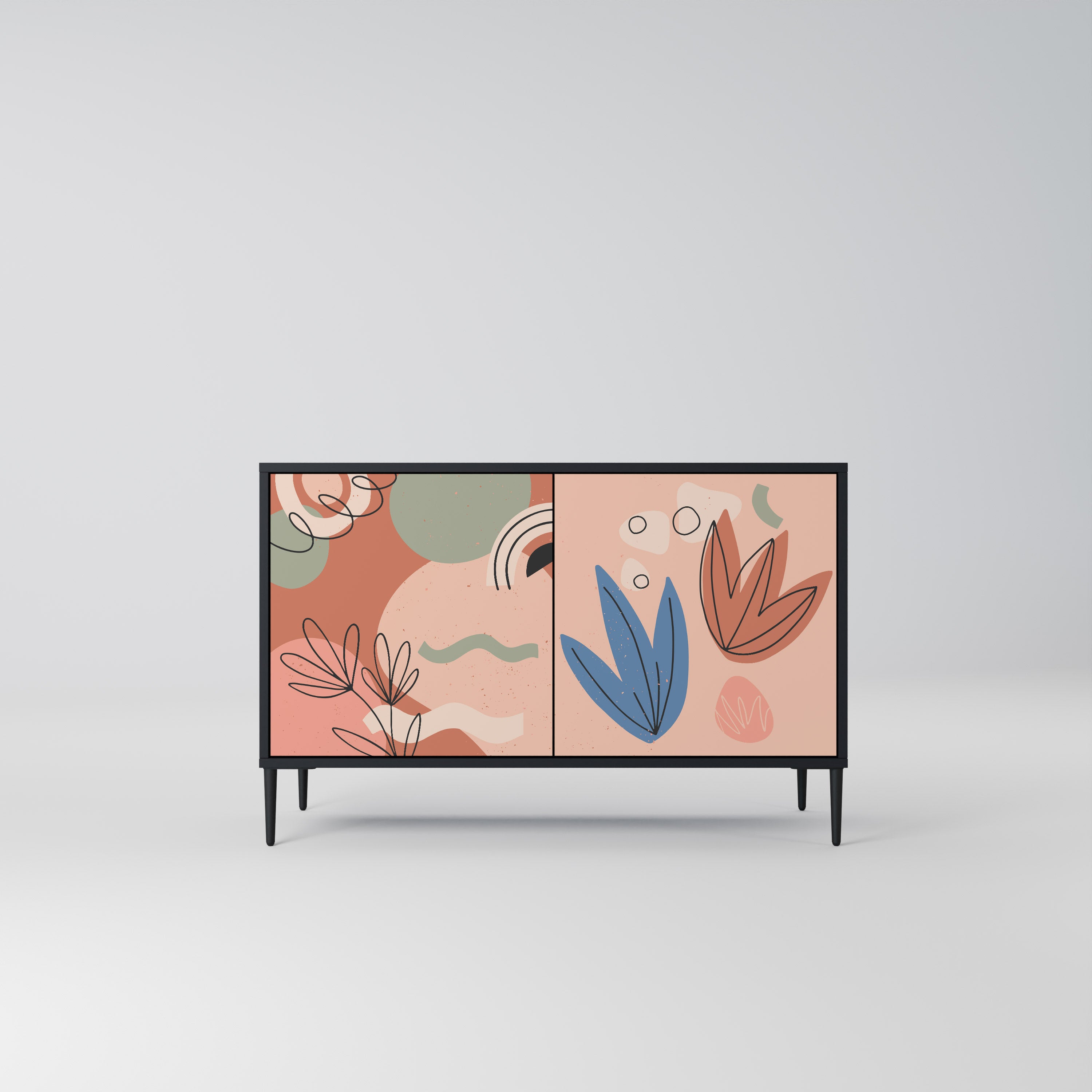 PASTEL DESTINY 2-Door Sideboard in Black Finish
