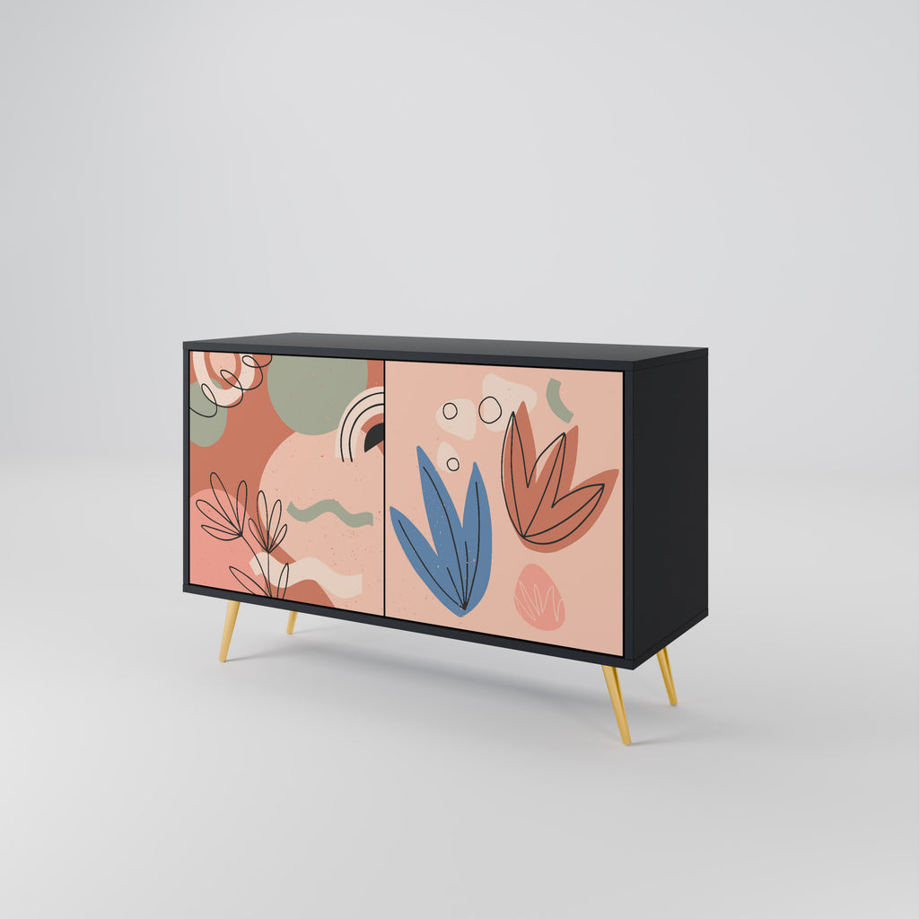 PASTEL DESTINY 2-Door Sideboard in Black Finish