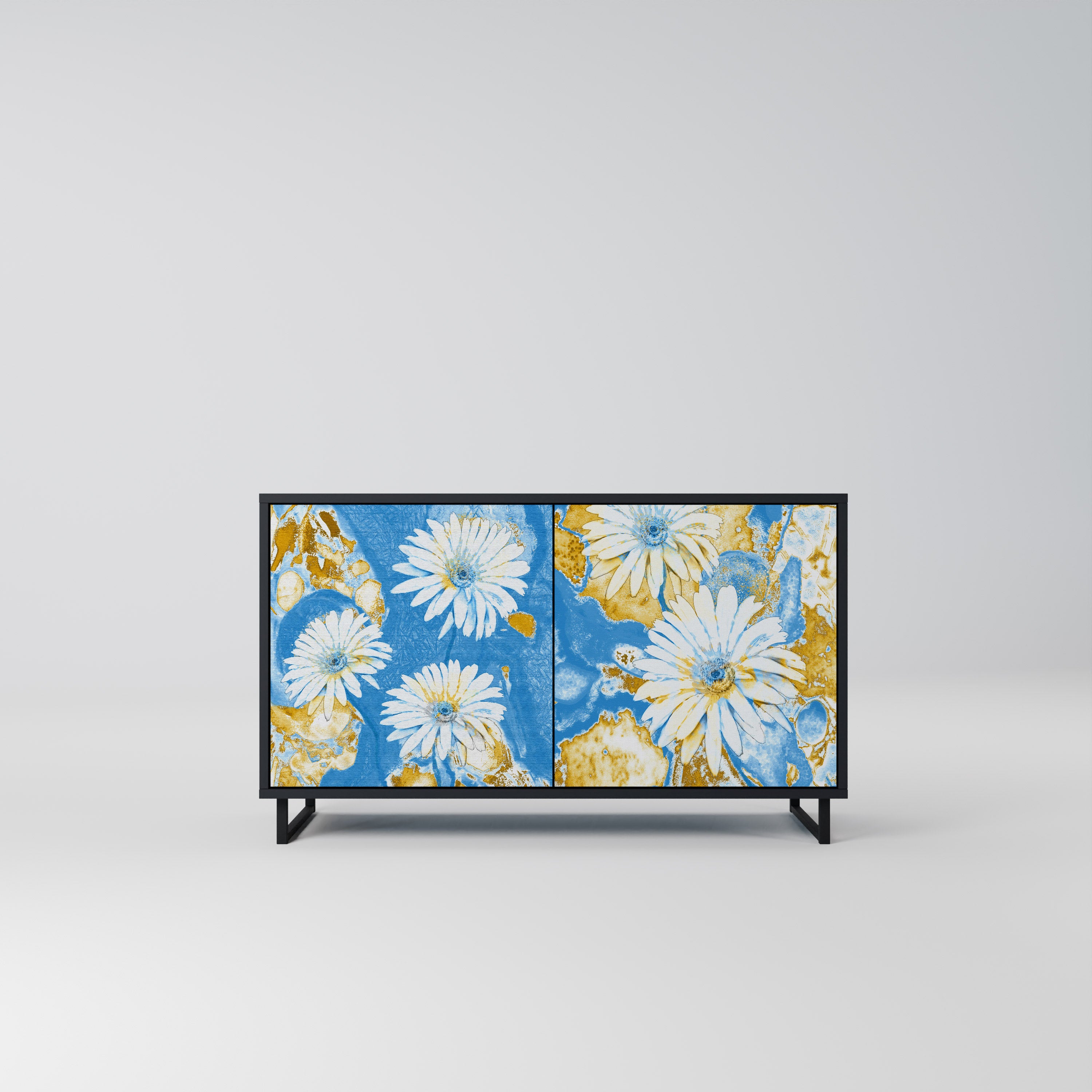 DAISY LUXE 2-Door Sideboard in Black Finish