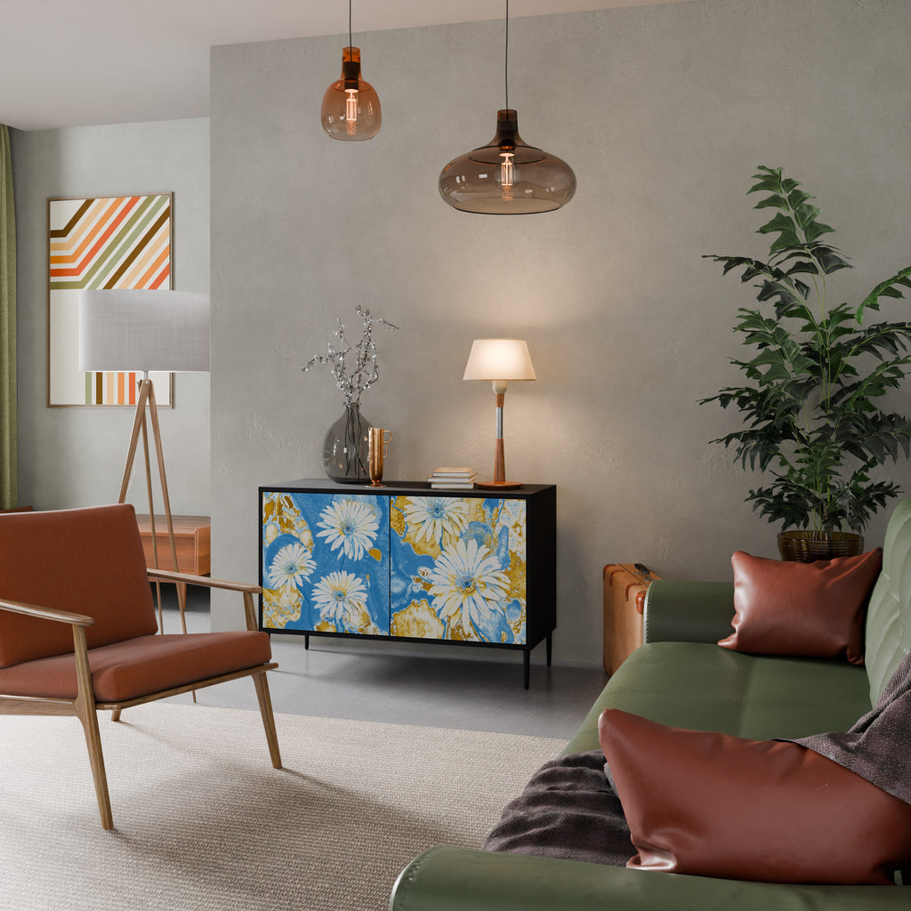 DAISY LUXE 2-Door Sideboard in Black Finish