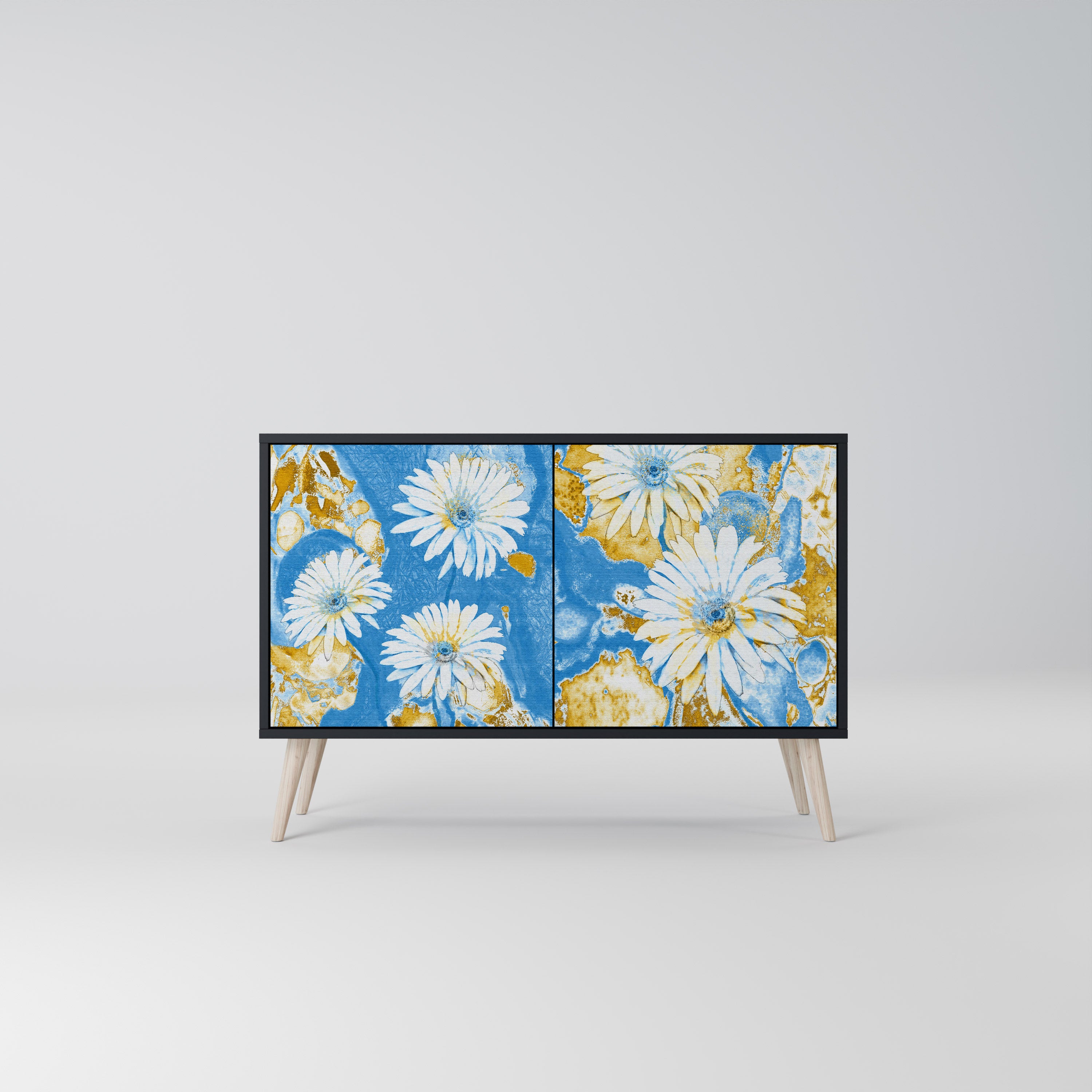 DAISY LUXE 2-Door Sideboard in Black Finish