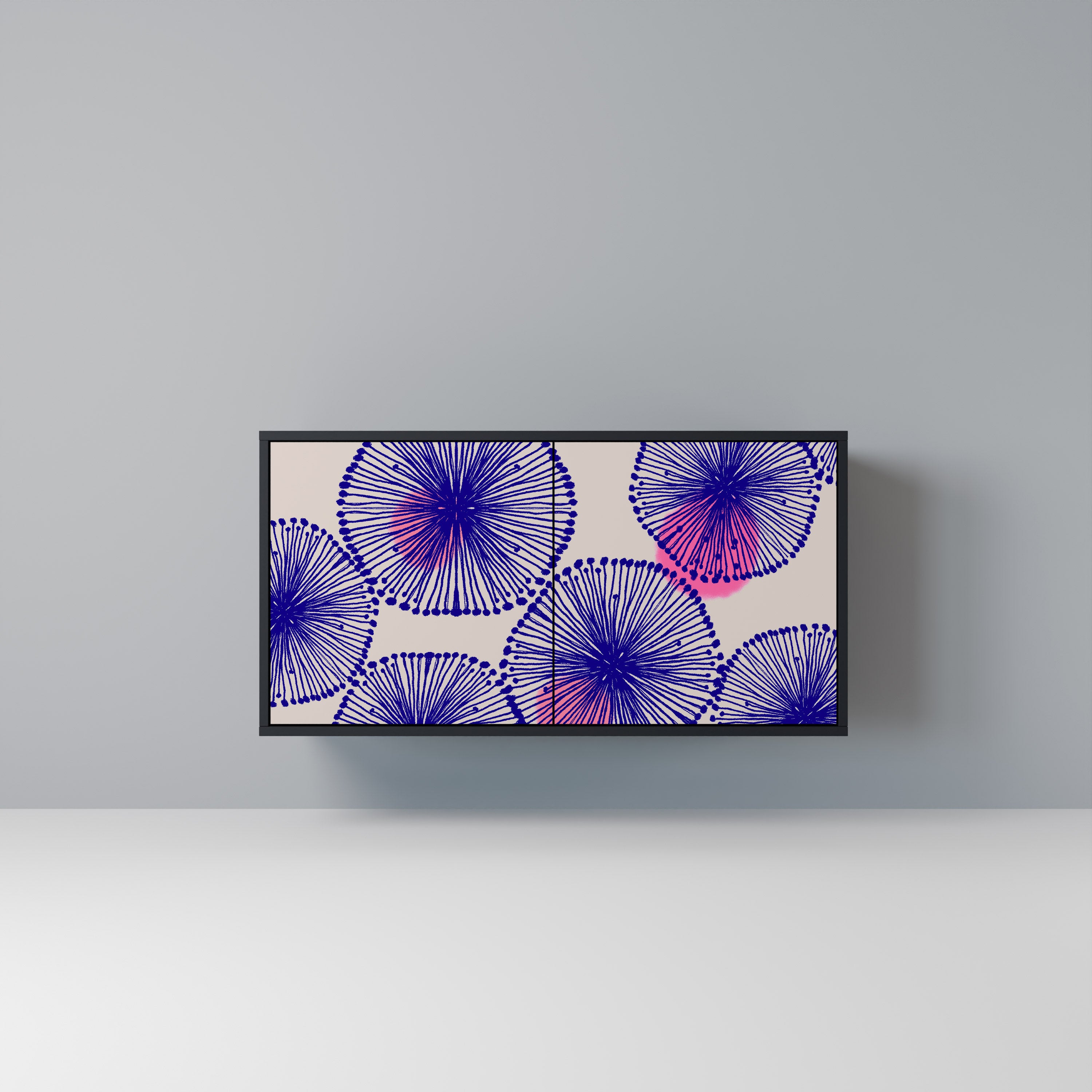 MAGIC NATURE 2-Door Sideboard in Black Finish