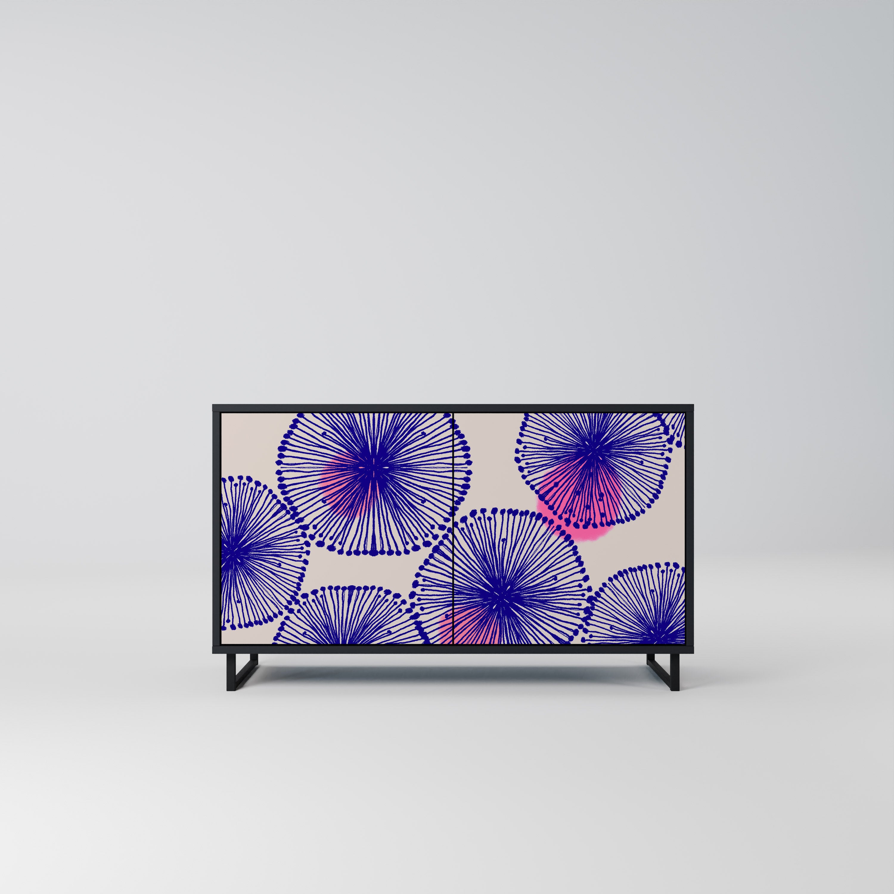 MAGIC NATURE 2-Door Sideboard in Black Finish