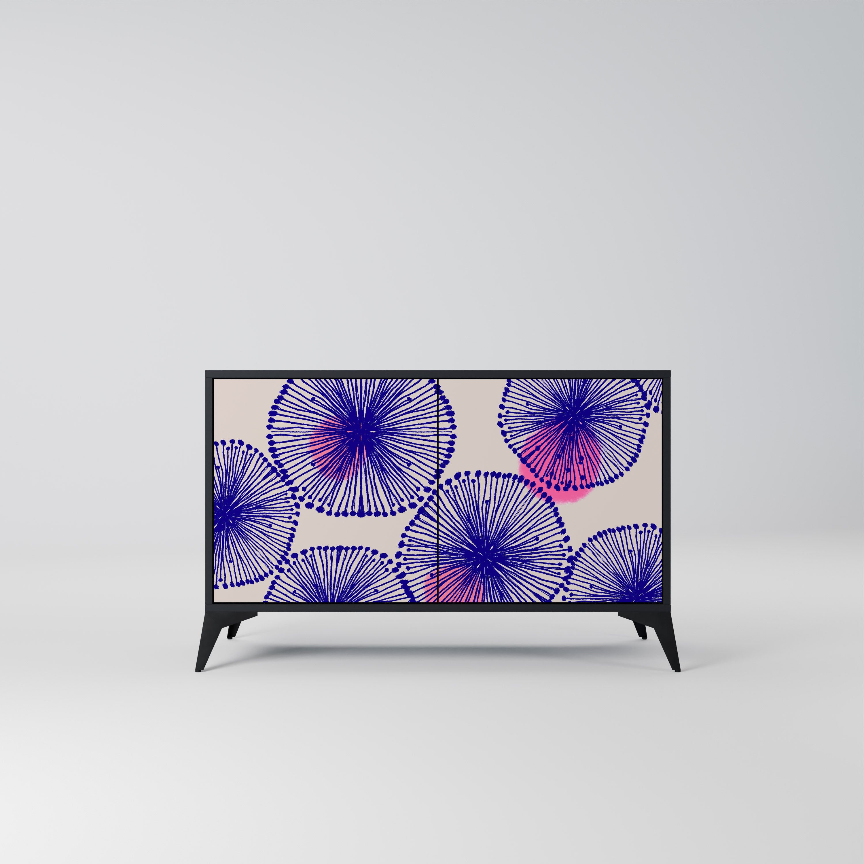 MAGIC NATURE 2-Door Sideboard in Black Finish