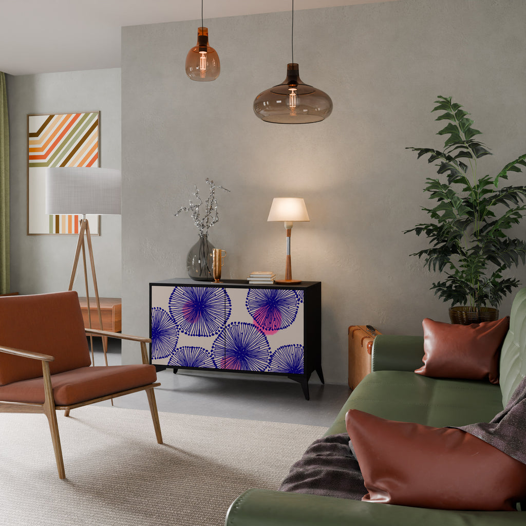 MAGIC NATURE 2-Door Sideboard in Black Finish