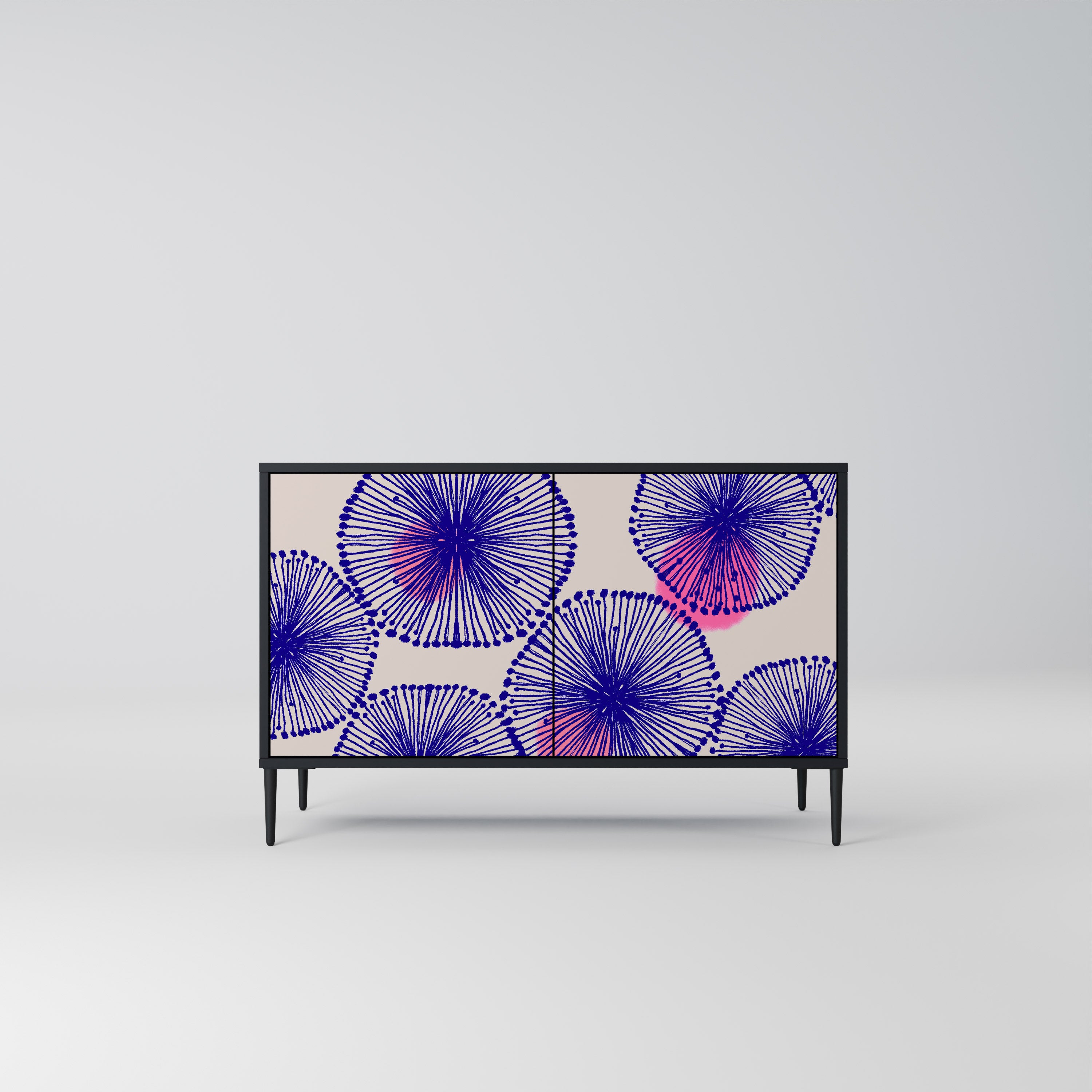 MAGIC NATURE 2-Door Sideboard in Black Finish