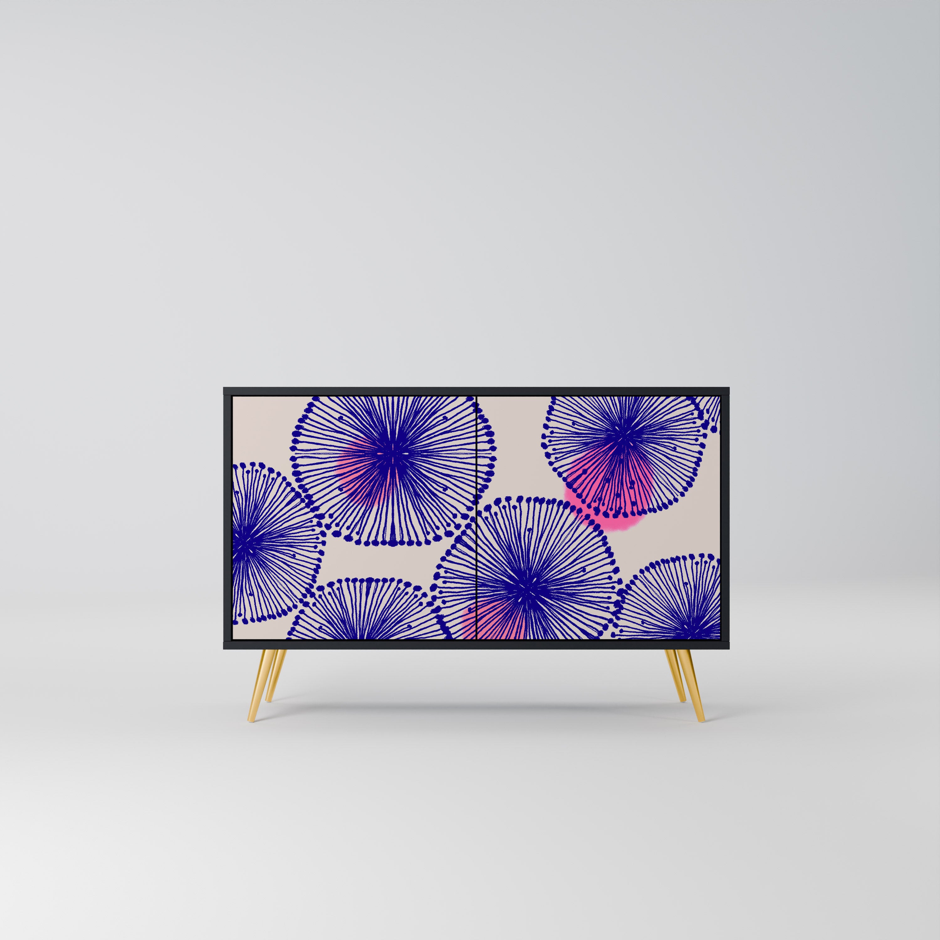 MAGIC NATURE 2-Door Sideboard in Black Finish