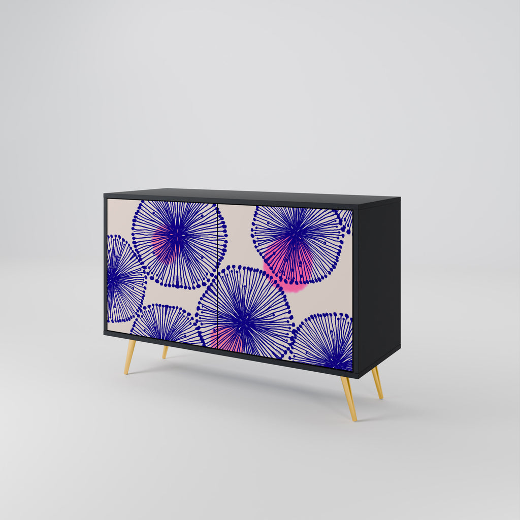 MAGIC NATURE 2-Door Sideboard in Black Finish