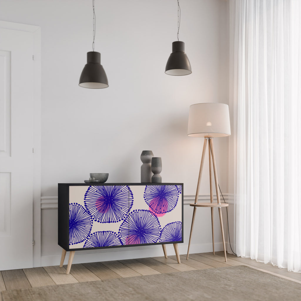 MAGIC NATURE 2-Door Sideboard in Black Finish