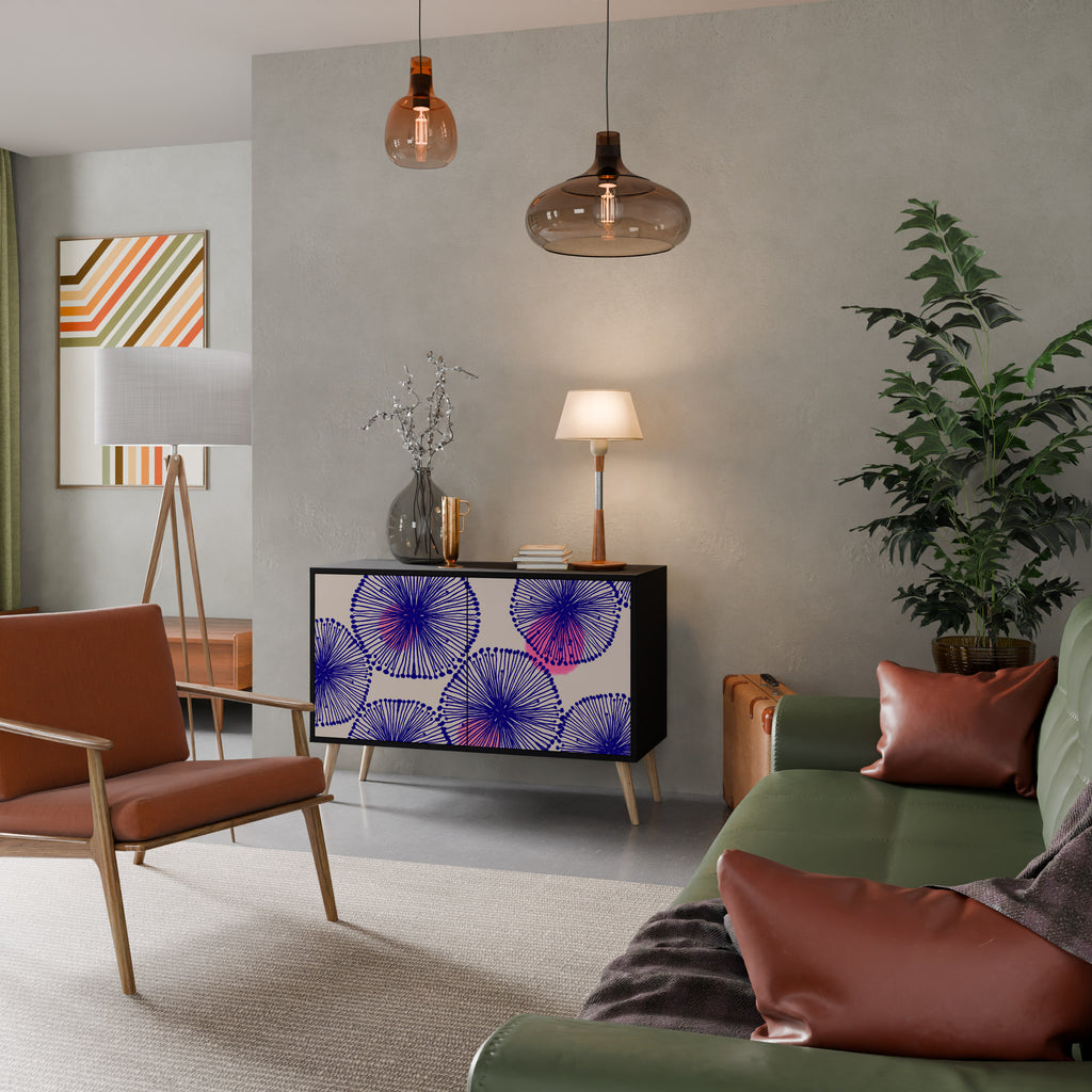 MAGIC NATURE 2-Door Sideboard in Black Finish