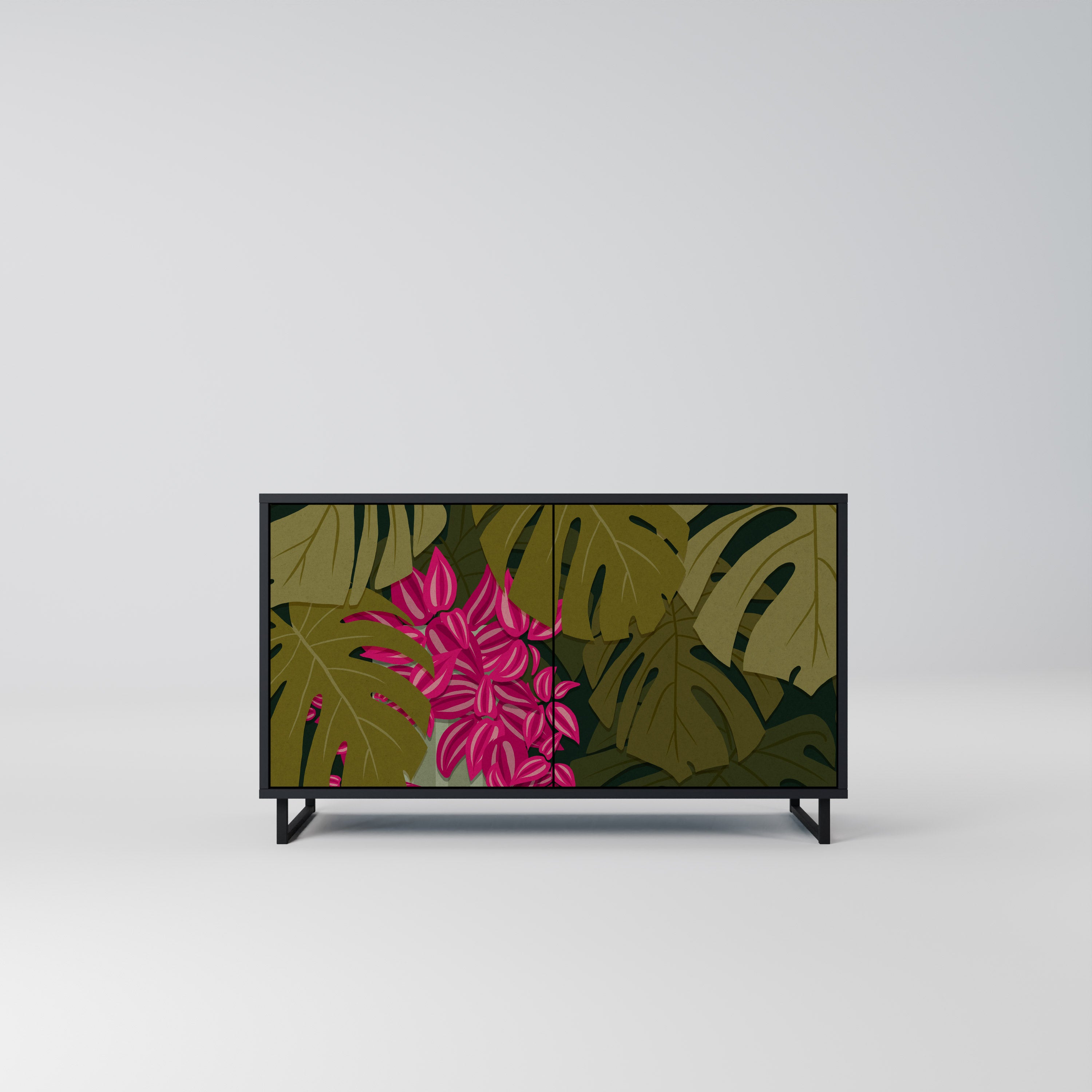 TROPICAL BEAUTY 2-Door Sideboard in Black Finish