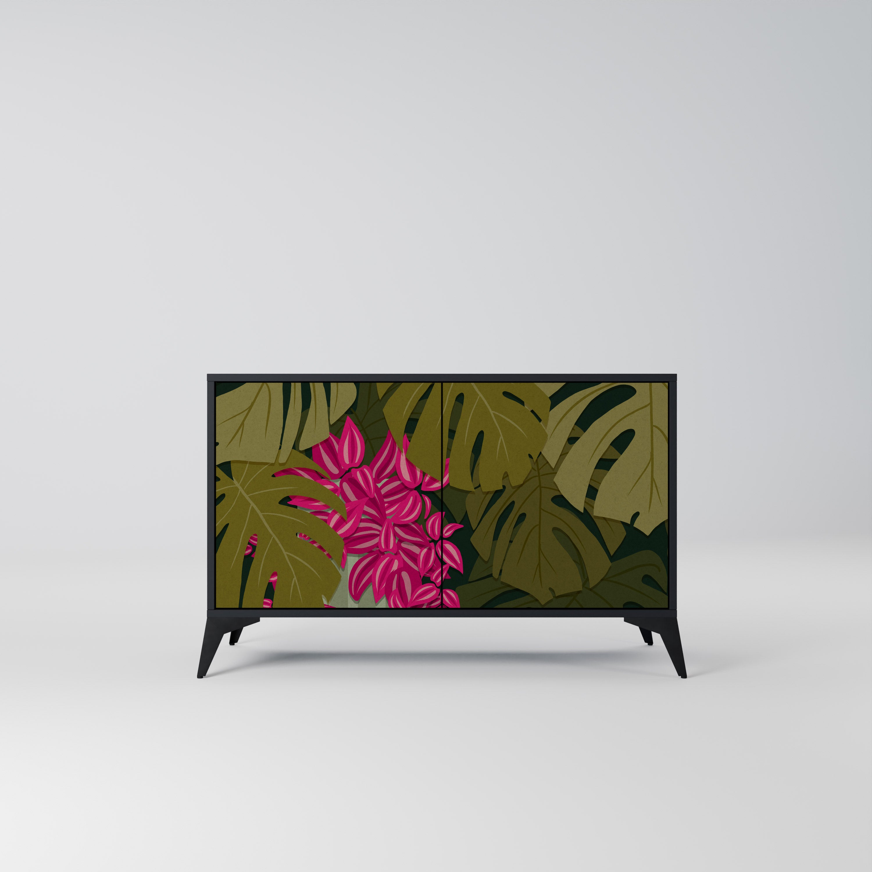 TROPICAL BEAUTY 2-Door Sideboard in Black Finish