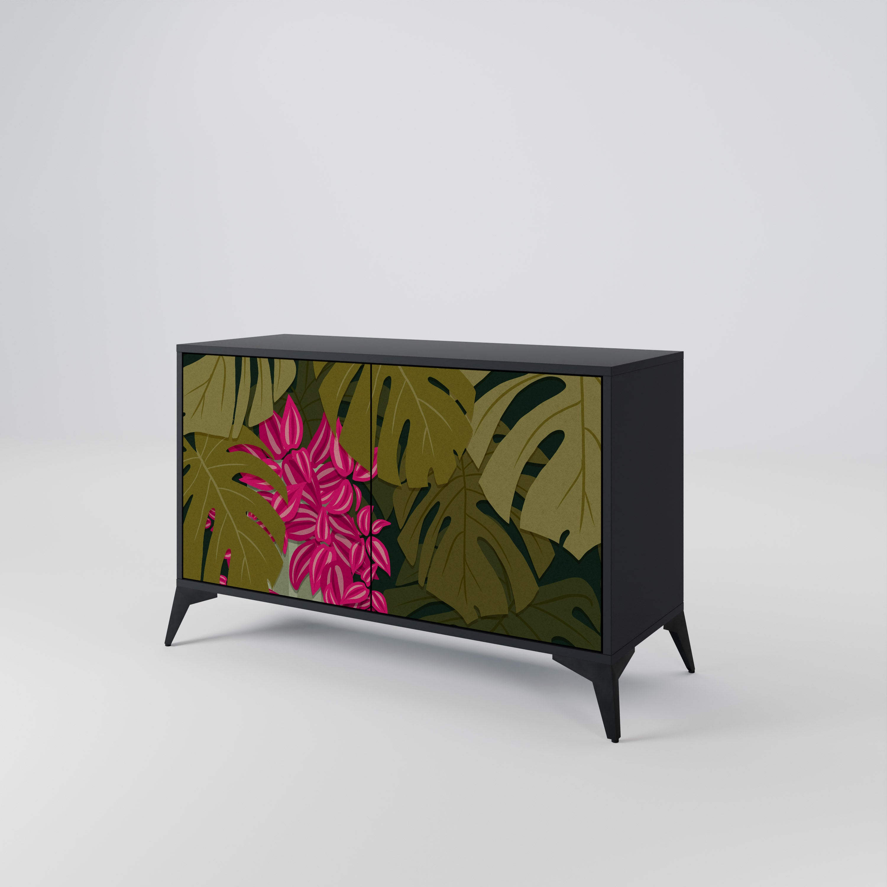 TROPICAL BEAUTY 2-Door Sideboard in Black Finish