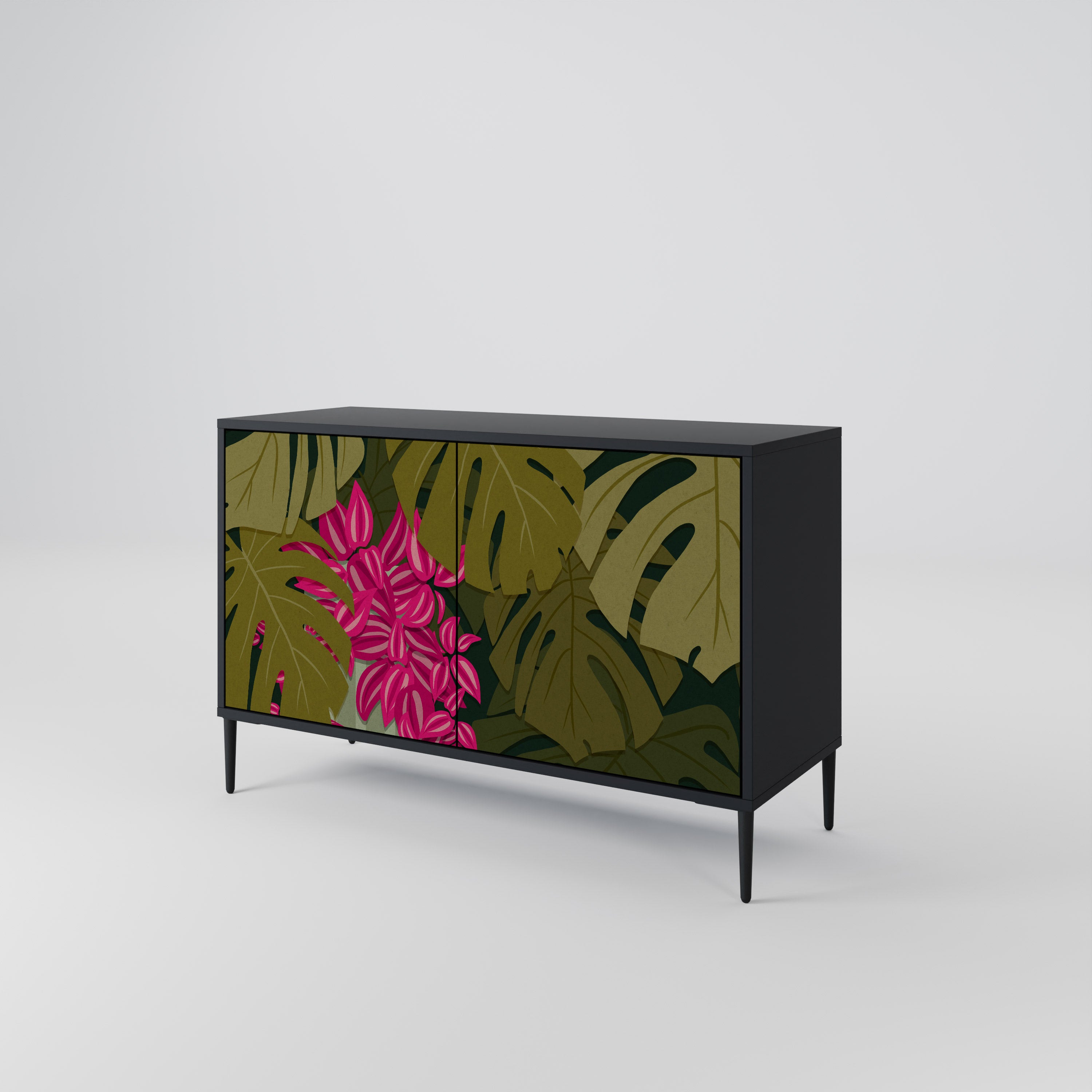 TROPICAL BEAUTY 2-Door Sideboard in Black Finish