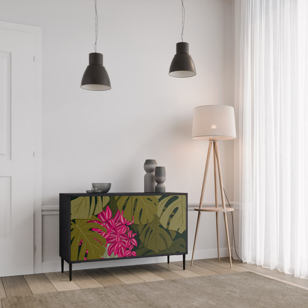 TROPICAL BEAUTY 2-Door Sideboard in Black Finish