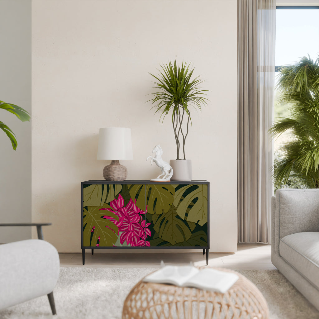 TROPICAL BEAUTY 2-Door Sideboard in Black Finish