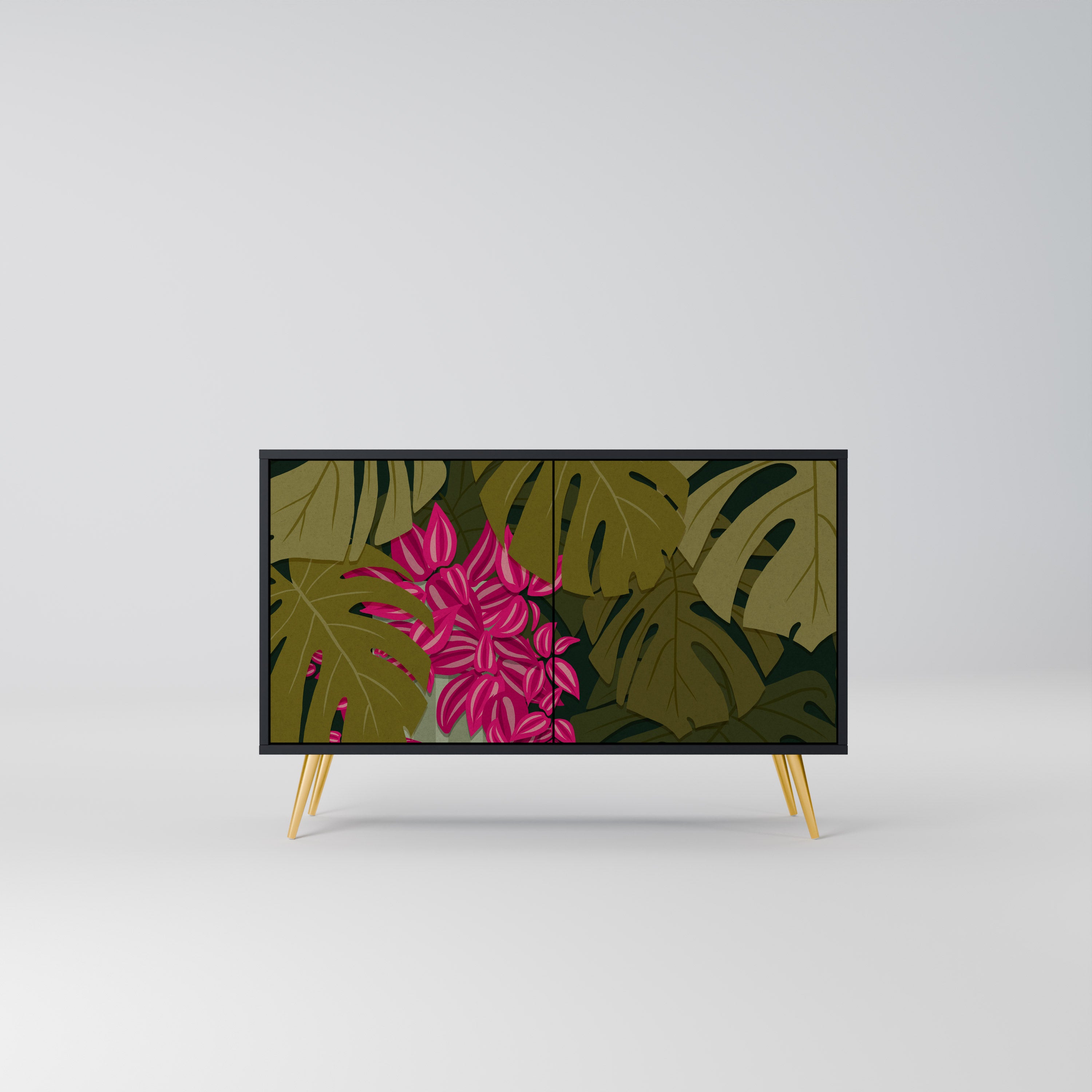 TROPICAL BEAUTY 2-Door Sideboard in Black Finish