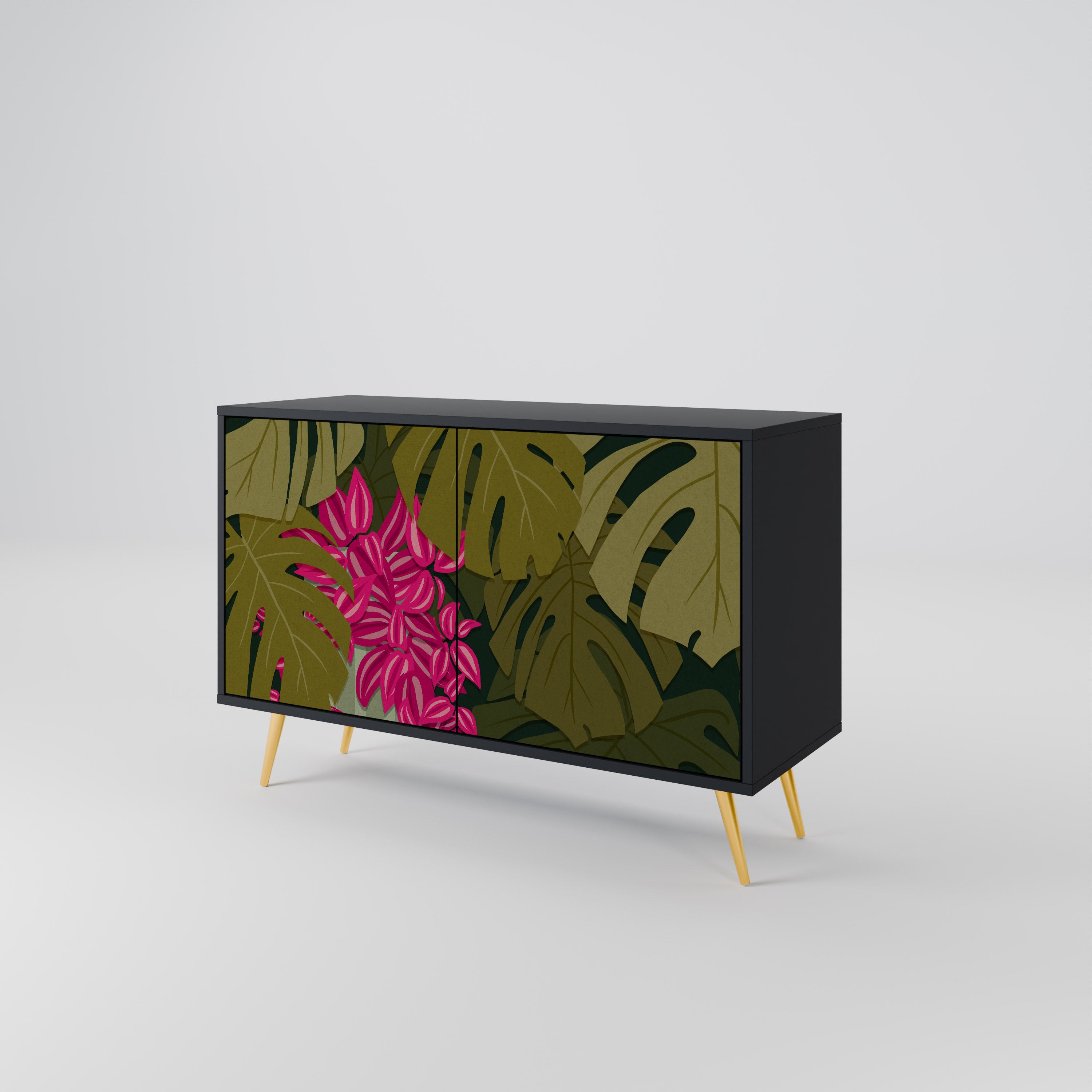 TROPICAL BEAUTY 2-Door Sideboard in Black Finish