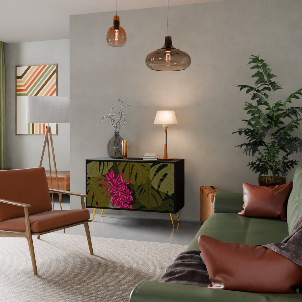 TROPICAL BEAUTY 2-Door Sideboard in Black Finish