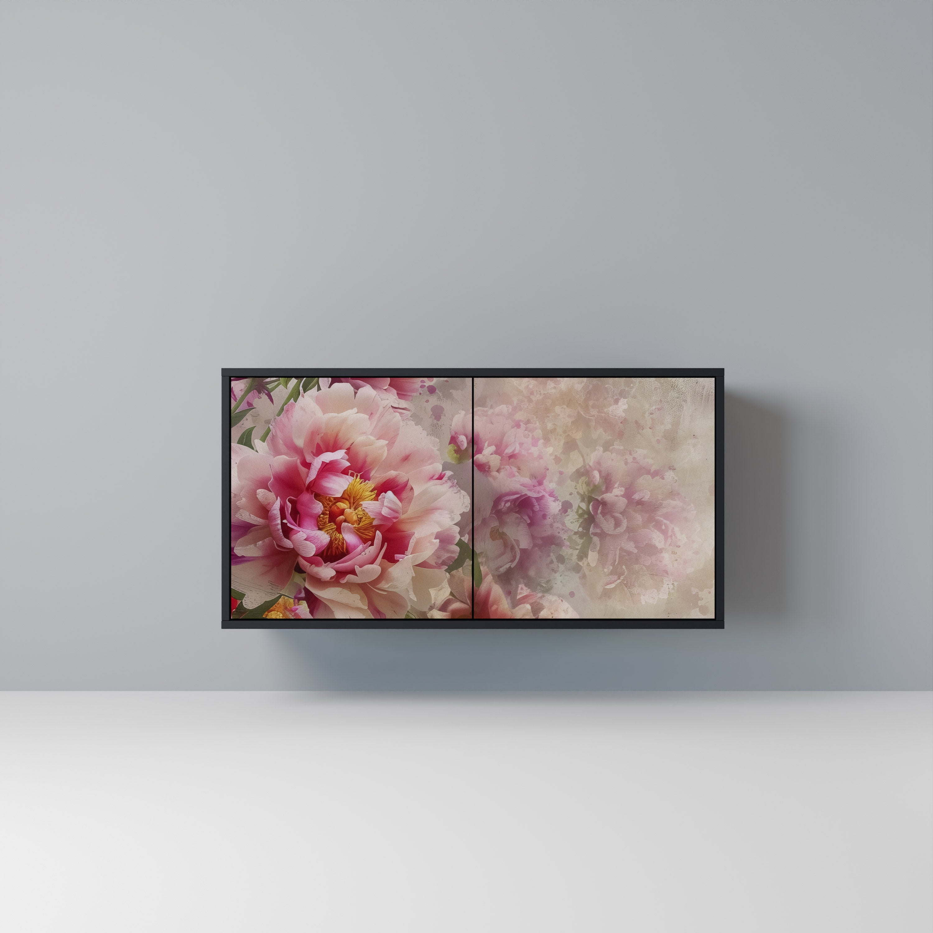 PEONY WHISPER 2-Door Sideboard in Black Finish