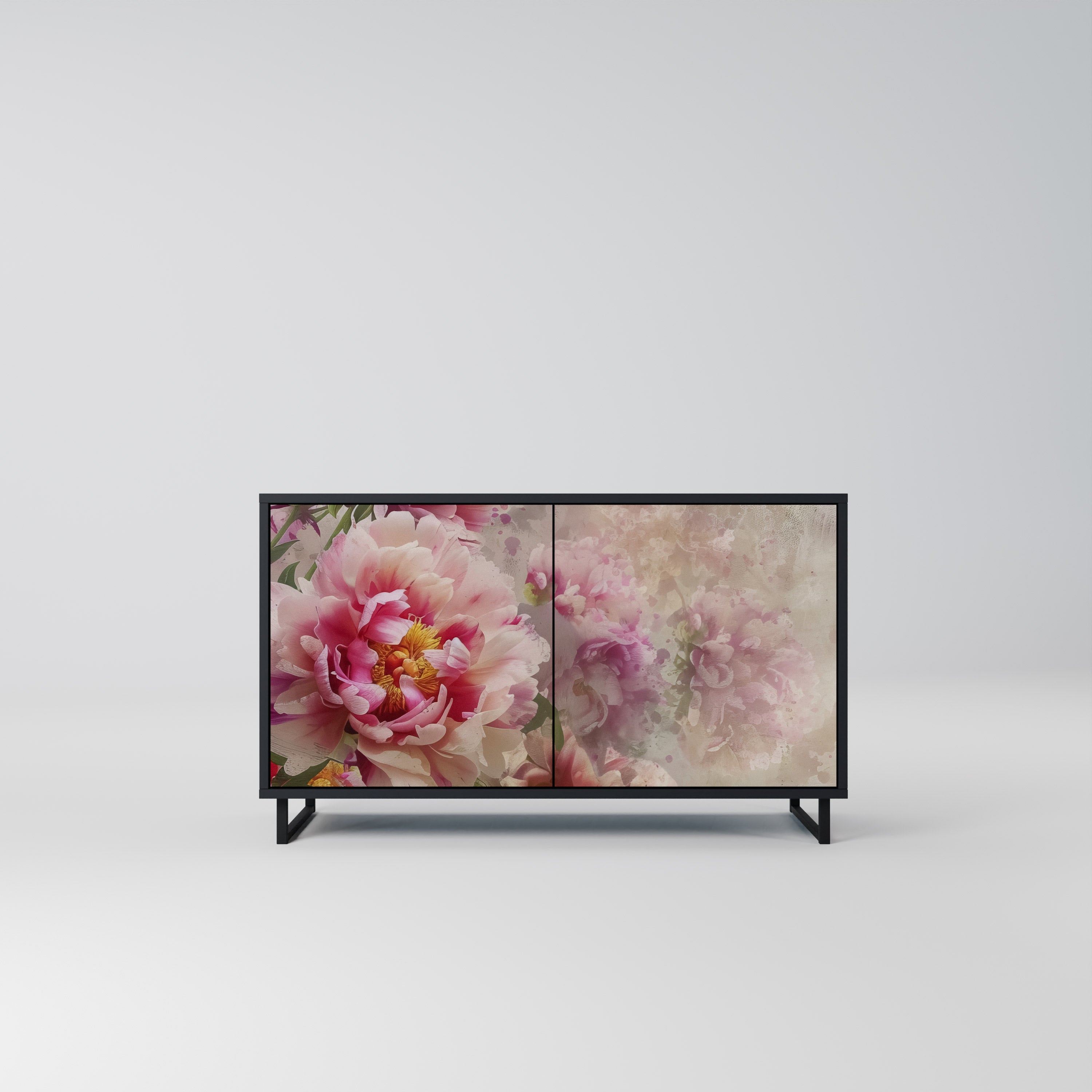 PEONY WHISPER 2-Door Sideboard in Black Finish