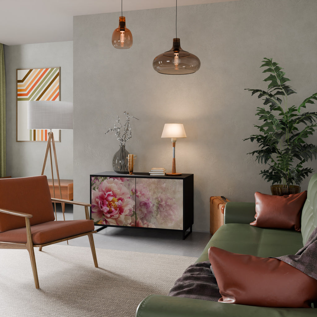 PEONY WHISPER 2-Door Sideboard in Black Finish