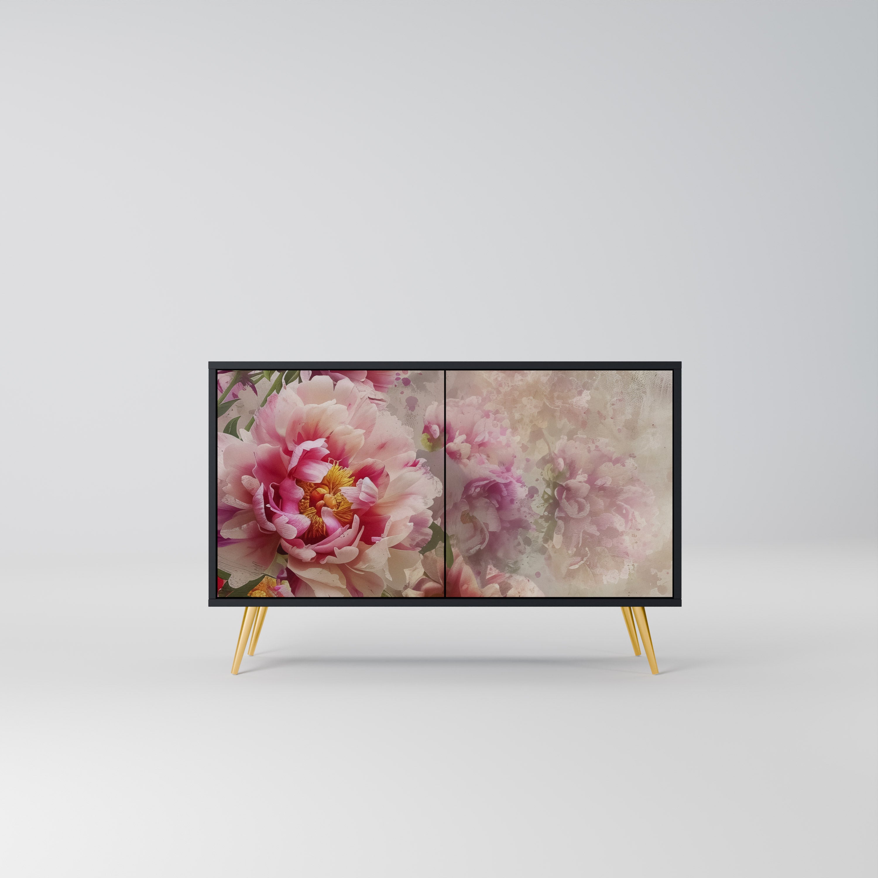 PEONY WHISPER 2-Door Sideboard in Black Finish