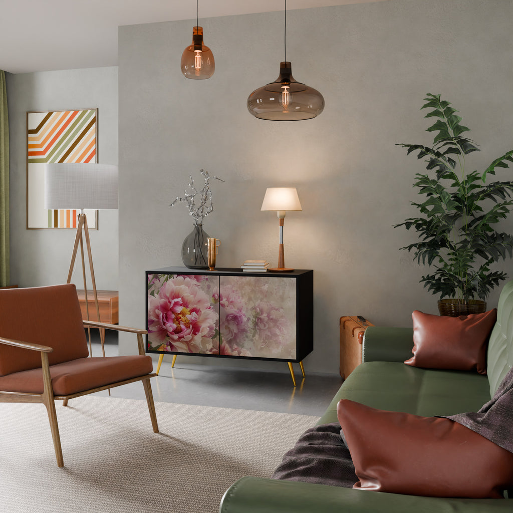 PEONY WHISPER 2-Door Sideboard in Black Finish