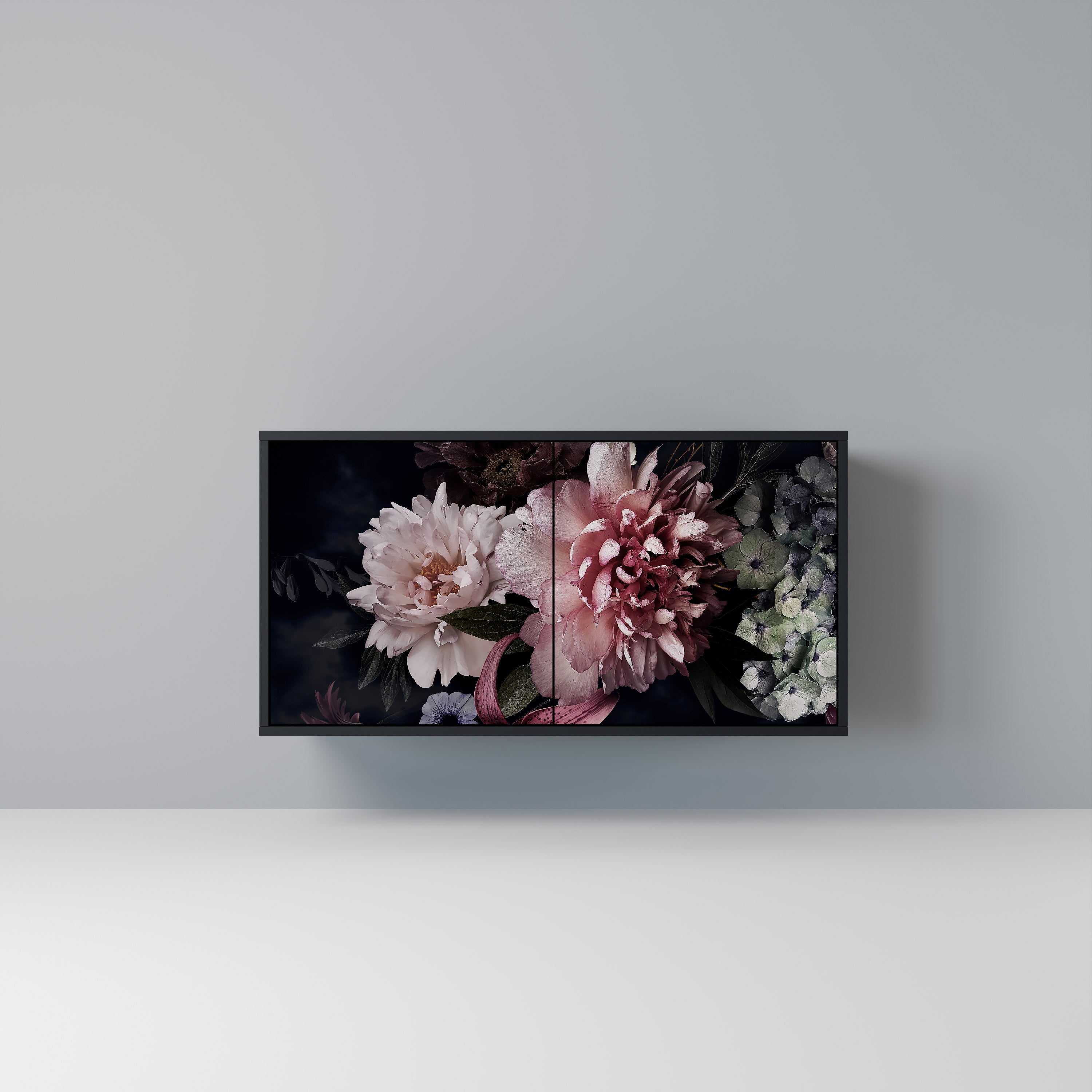 PURE BLOSSOM 2-Door Sideboard in Black Finish