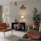 PURE BLOSSOM Aparador de 2 Puertas en Acabado Negro