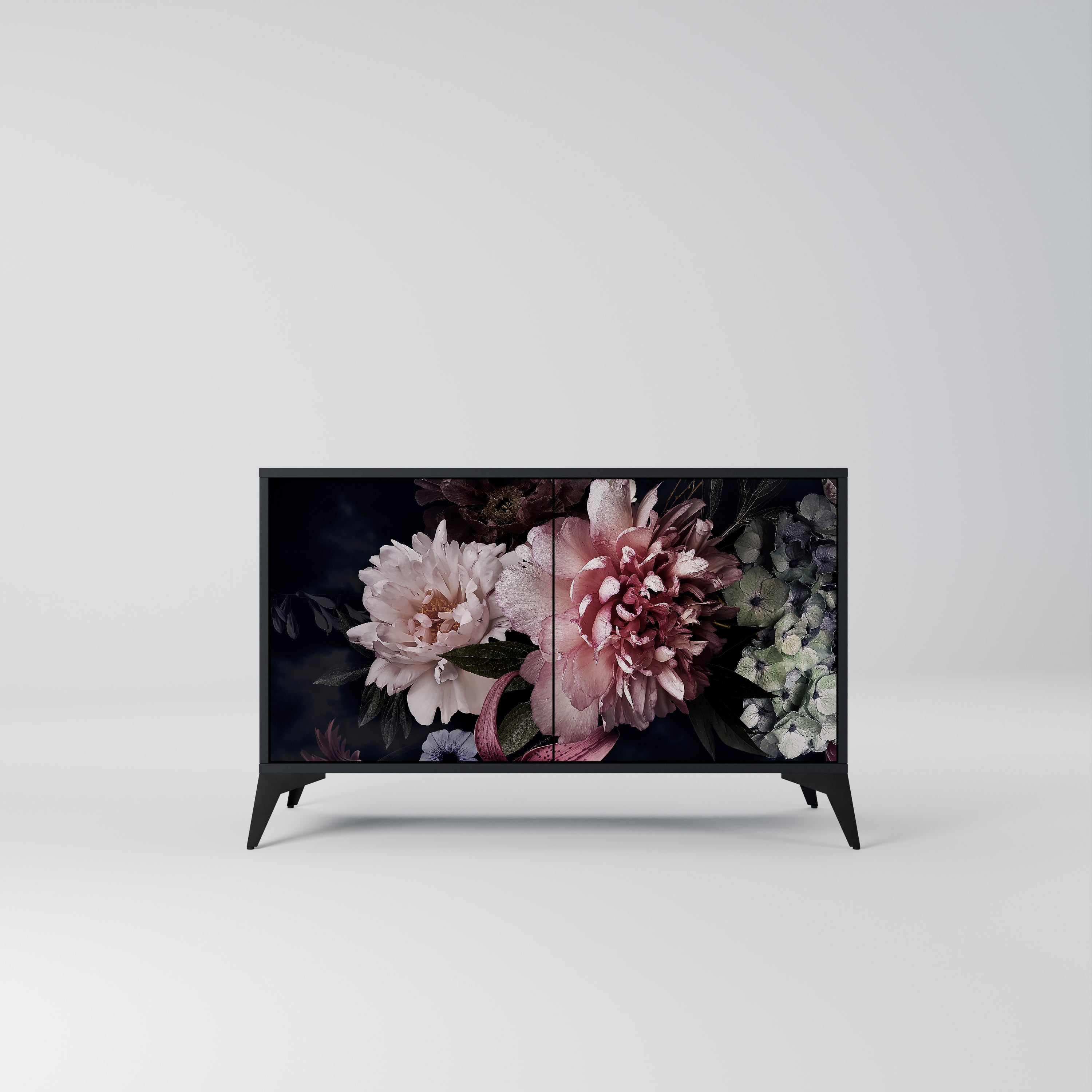 PURE BLOSSOM 2-Door Sideboard in Black Finish