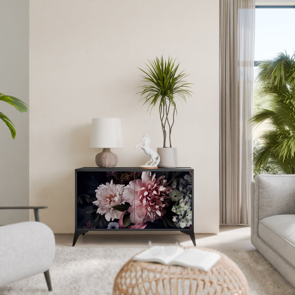 PURE BLOSSOM 2-Door Sideboard in Black Finish